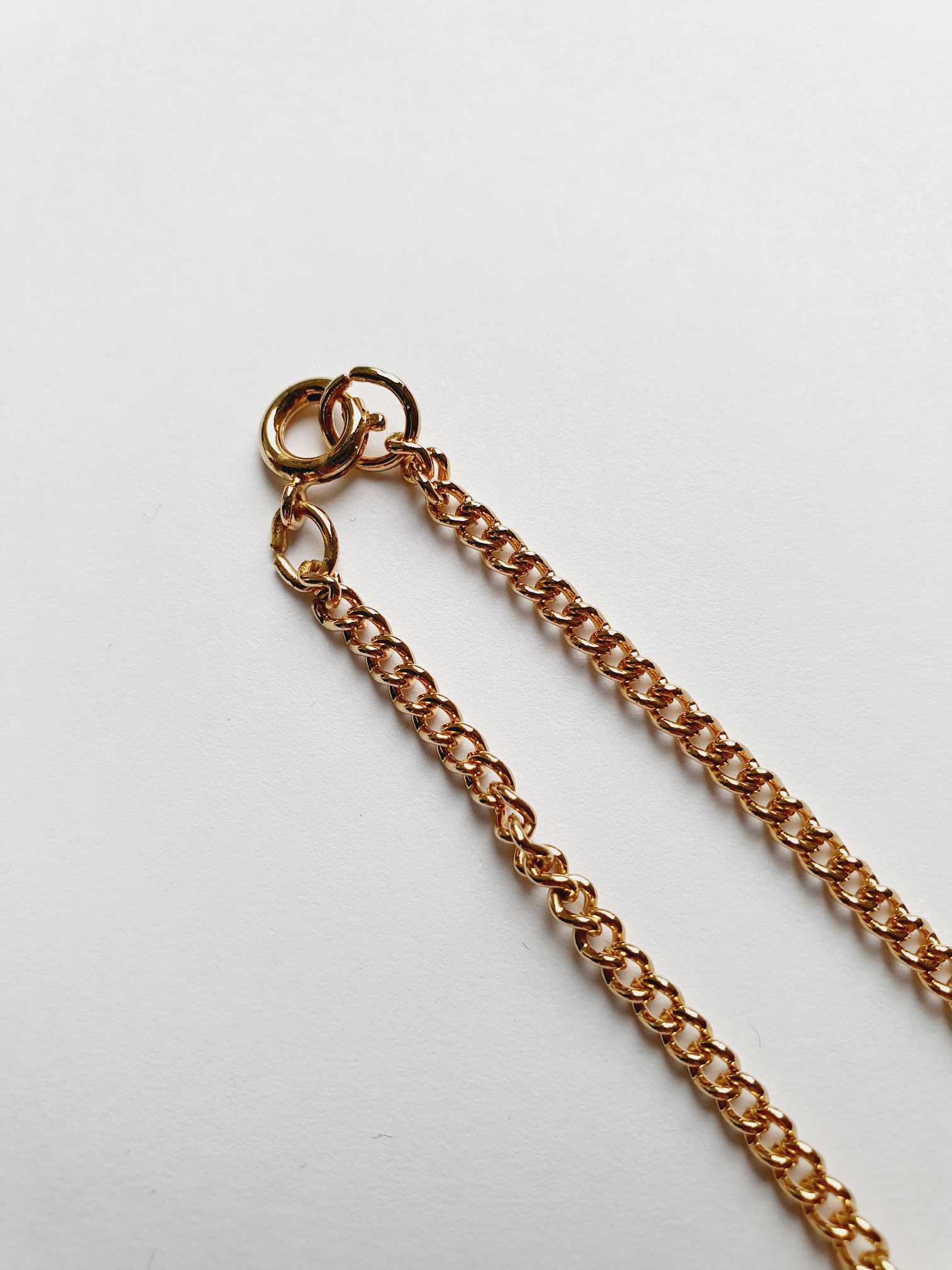 Vintage Gold Plated Chain Necklace with Crystals - Image 5