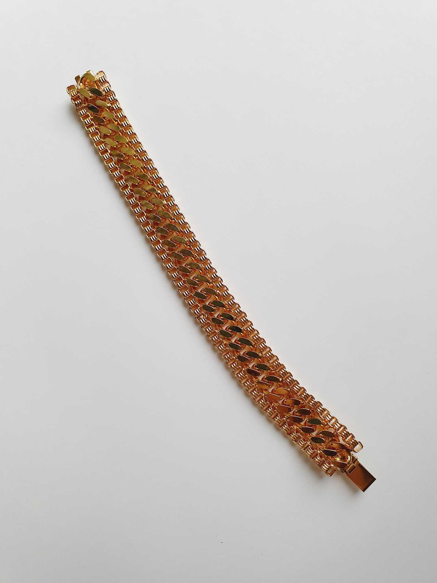 Vintage Gold Plated Chunky Chain Bracelet - Image 2
