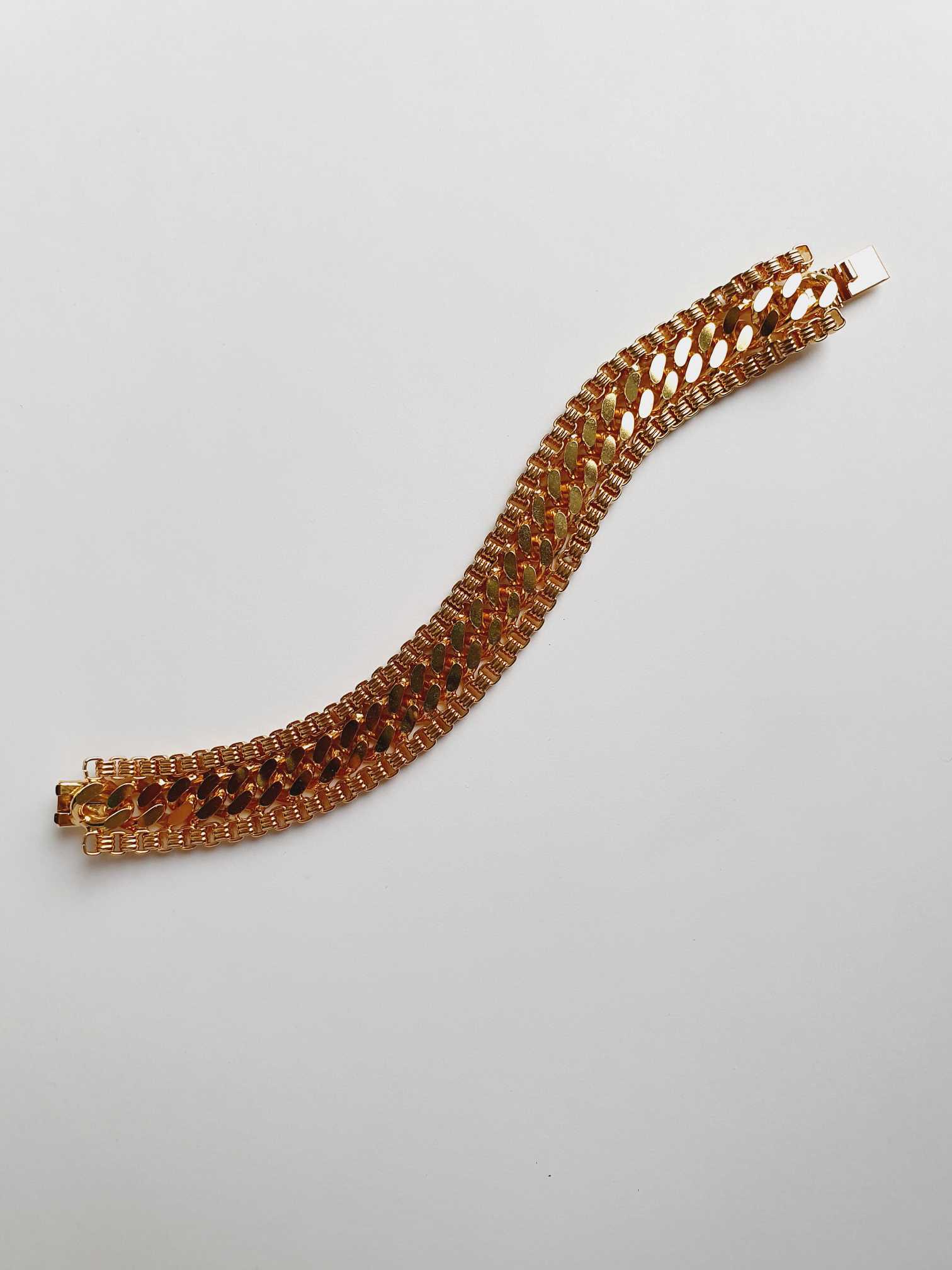 Vintage Gold Plated Chunky Chain Bracelet - Image 4