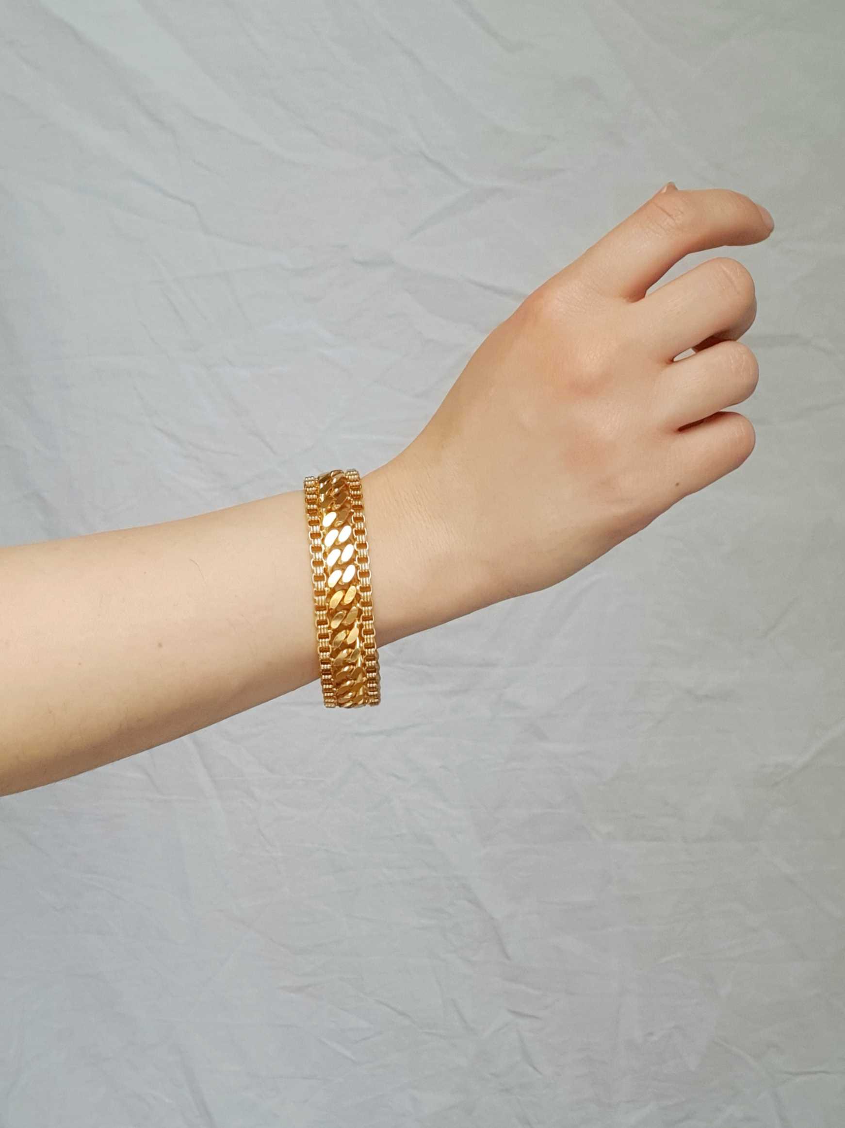 Vintage Gold Plated Chunky Chain Bracelet - Image 6