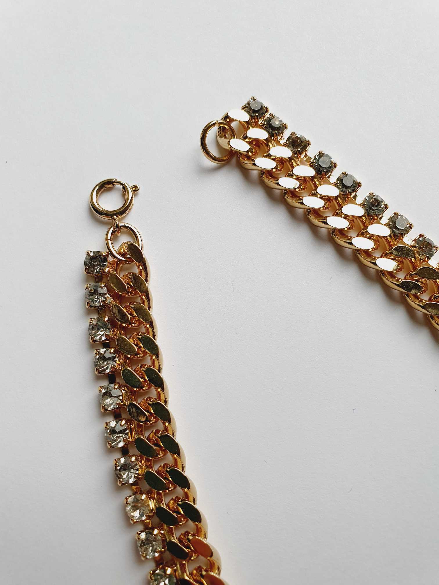Vintage Gold Plated Chunky Crystal Necklace - Image 5