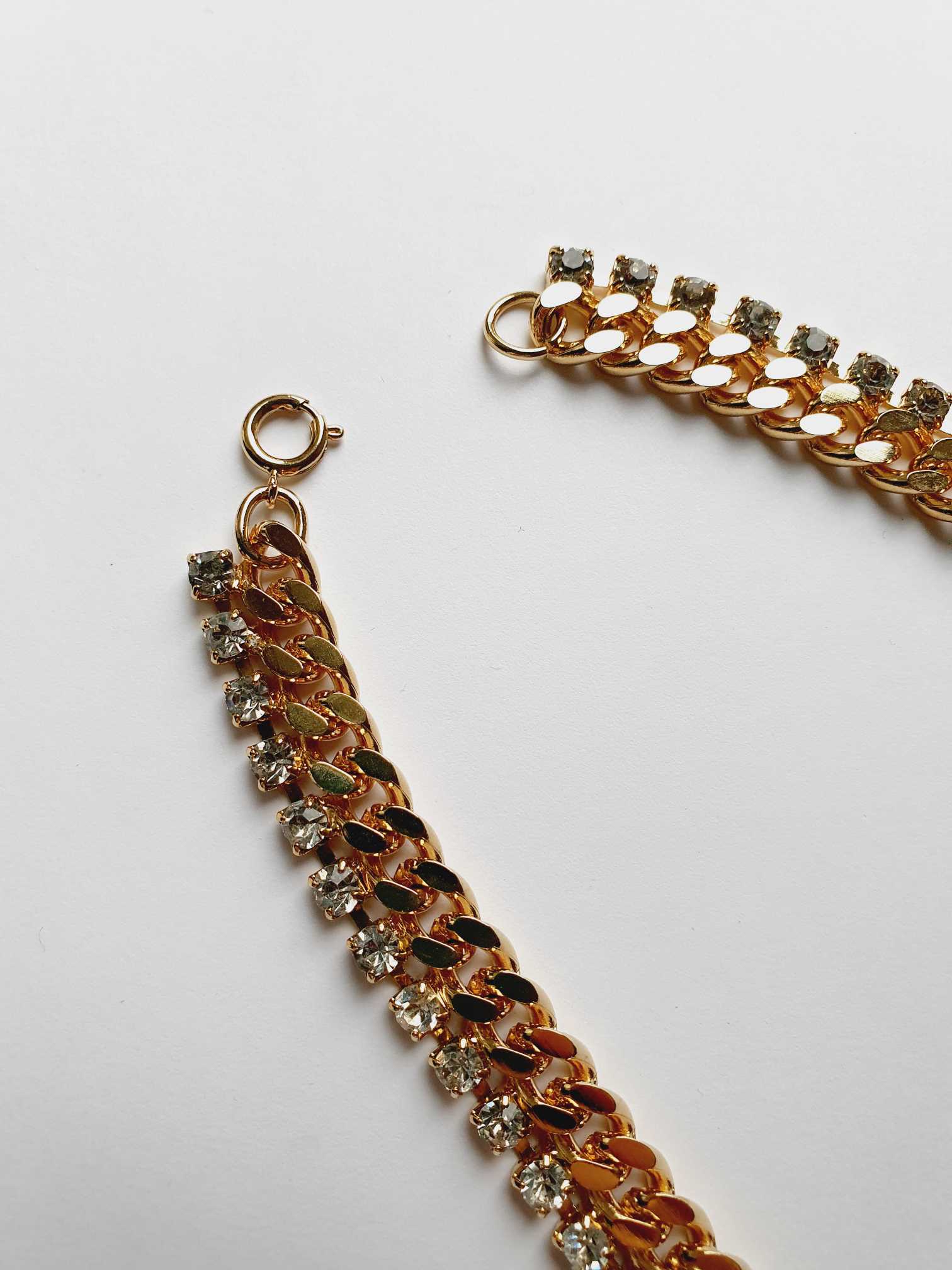 Vintage Gold Plated Chunky Crystal Necklace - Image 7