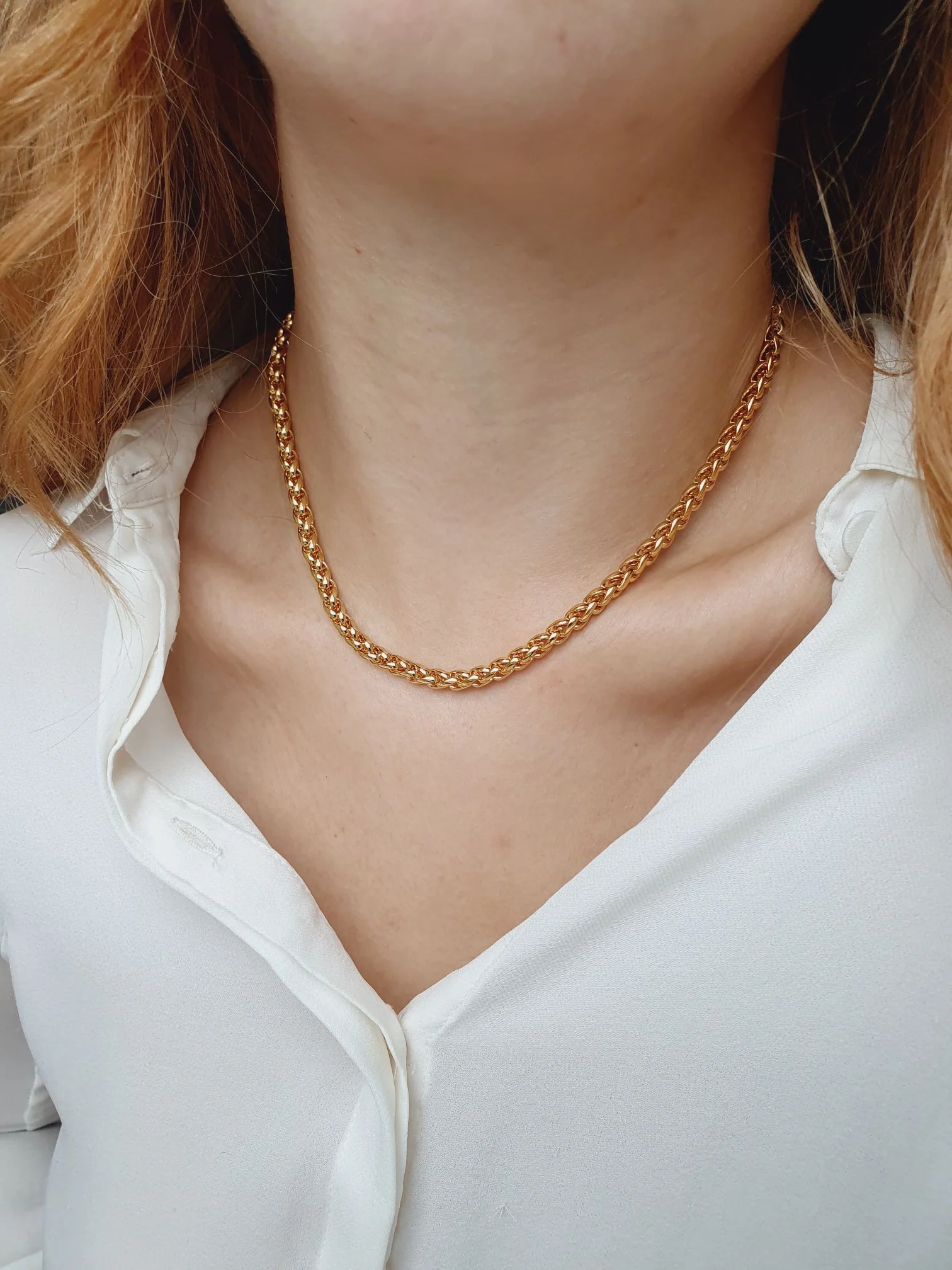 Vintage Gold Plated Chunky Rope Chain Necklace - Image 2