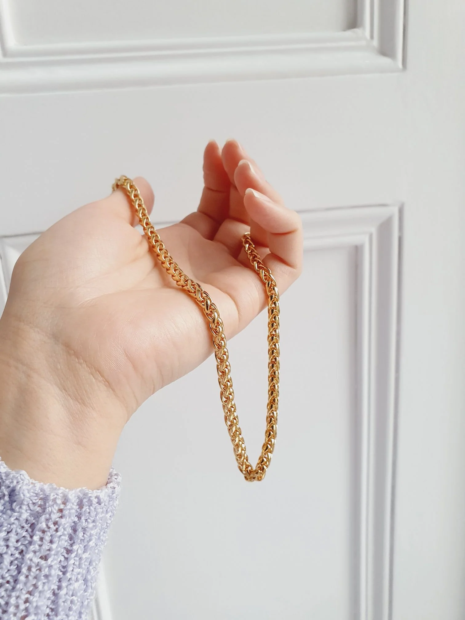 Vintage Gold Plated Chunky Rope Chain Necklace - Image 5