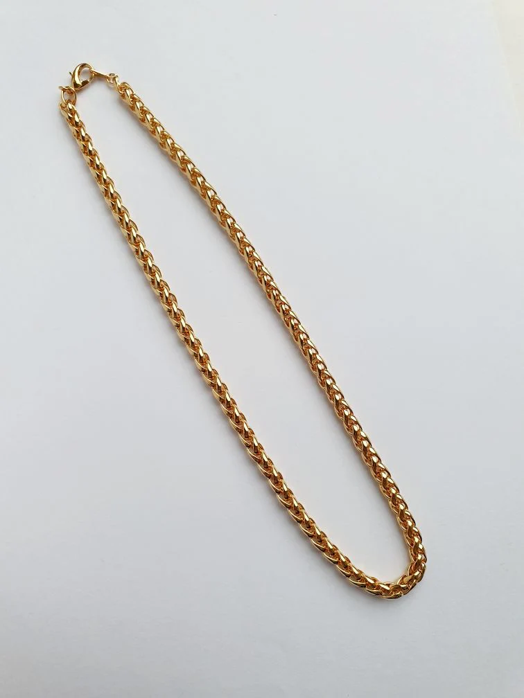 Vintage Gold Plated Chunky Rope Chain Necklace - Image 6