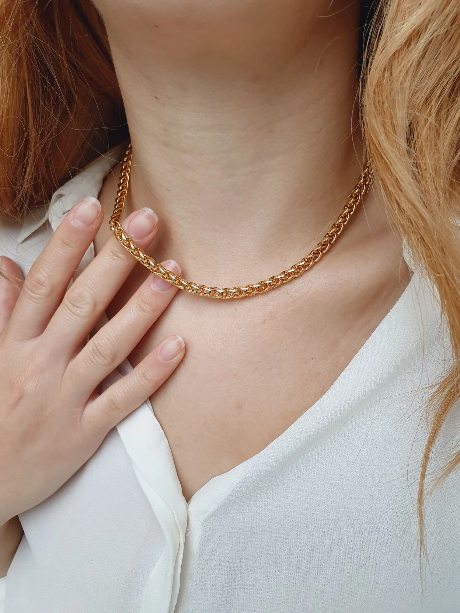 Vintage Gold Plated Chunky Rope Chain Necklace - Image 7