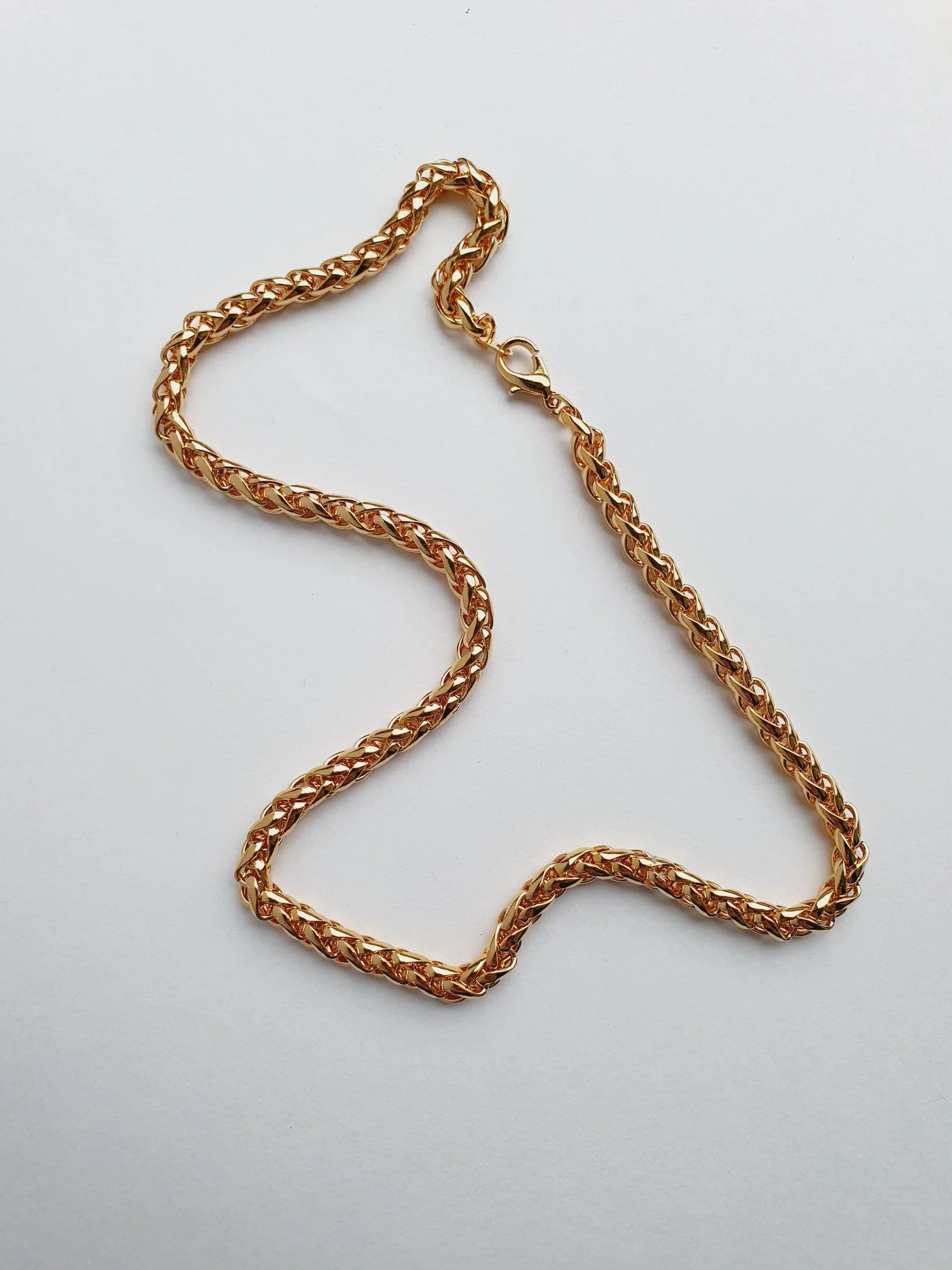 Vintage Gold Plated Chunky Rope Chain Necklace - Image 8