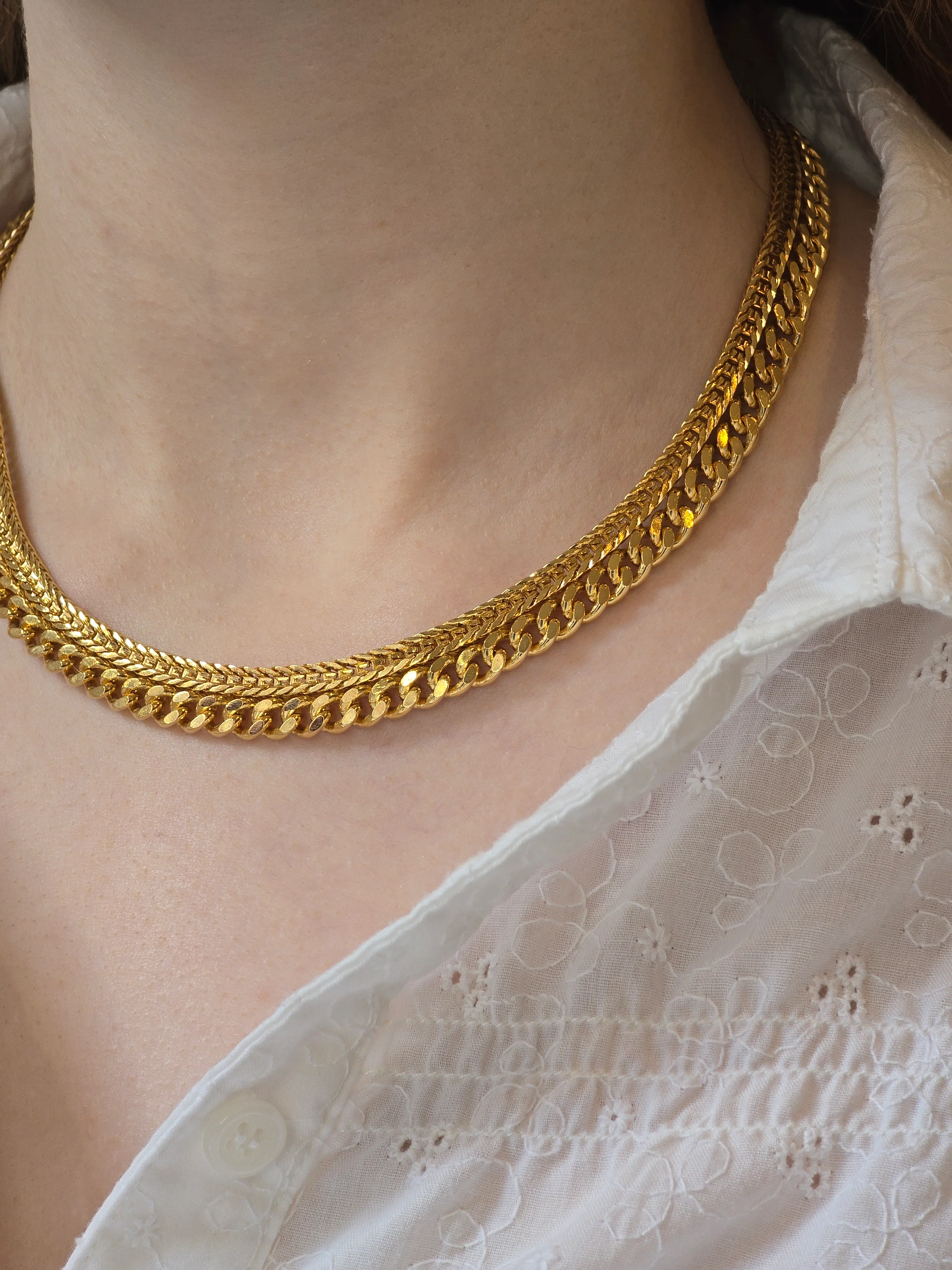 Vintage Gold Plated Chunky Statement Cable Chain Necklace - Image 6