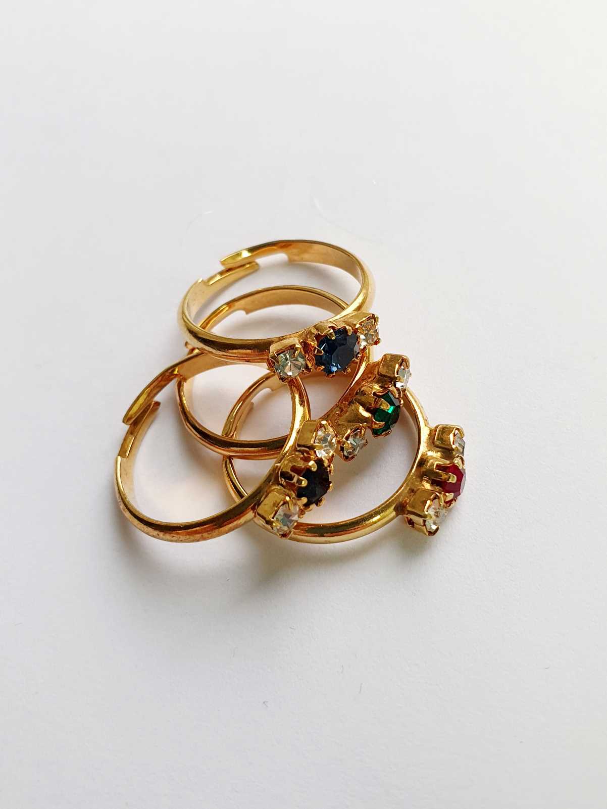 Vintage Gold Plated Coloured Crystal Ring