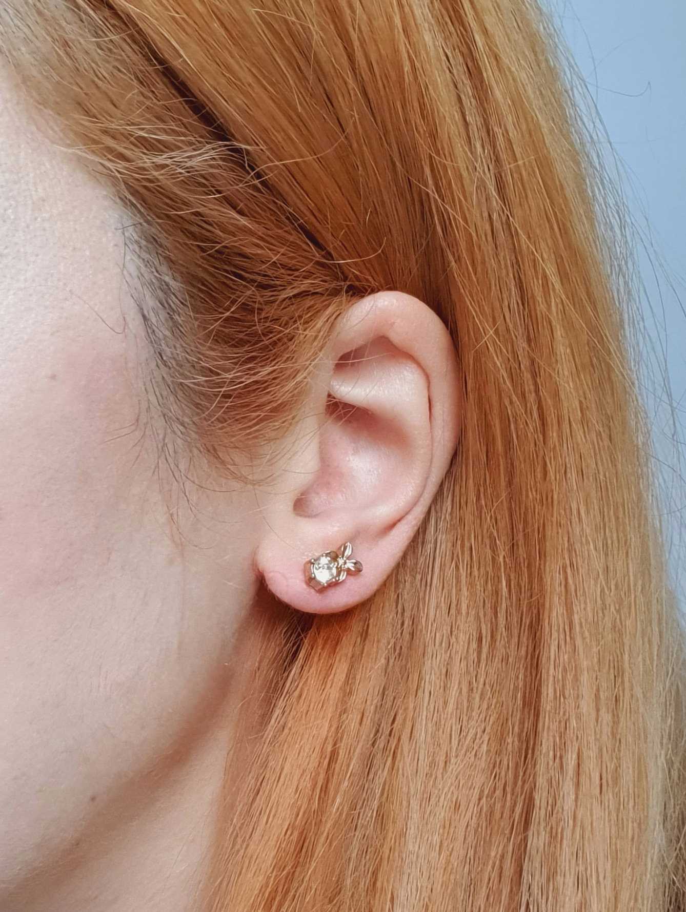 Vintage Gold Plated Crystal Stud Earrings - Image 2