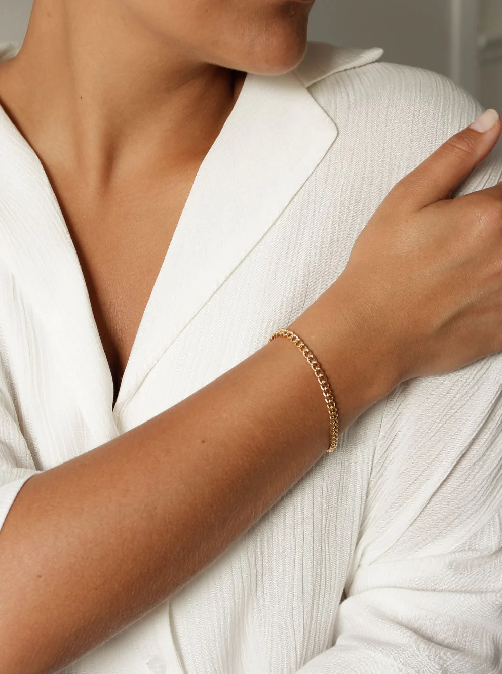 Vintage Gold Plated Curb Chain Bracelet - Image 2