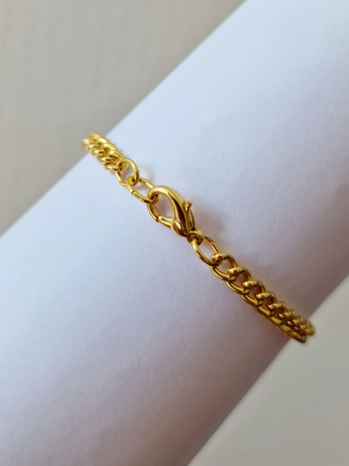 Vintage Gold Plated Curb Chain Bracelet - Image 3