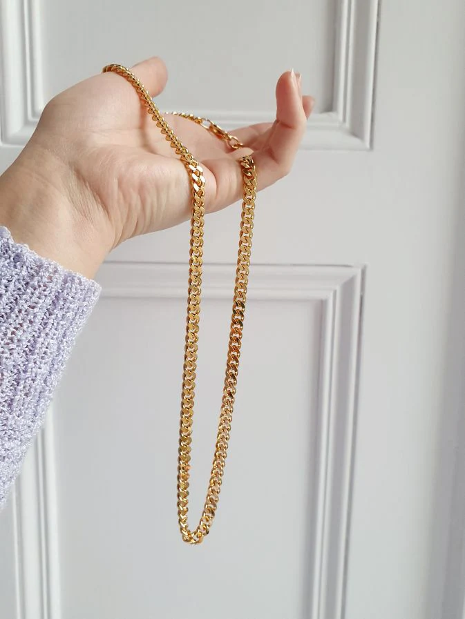 Vintage Gold Plated Curb Chain Necklace - Image 4
