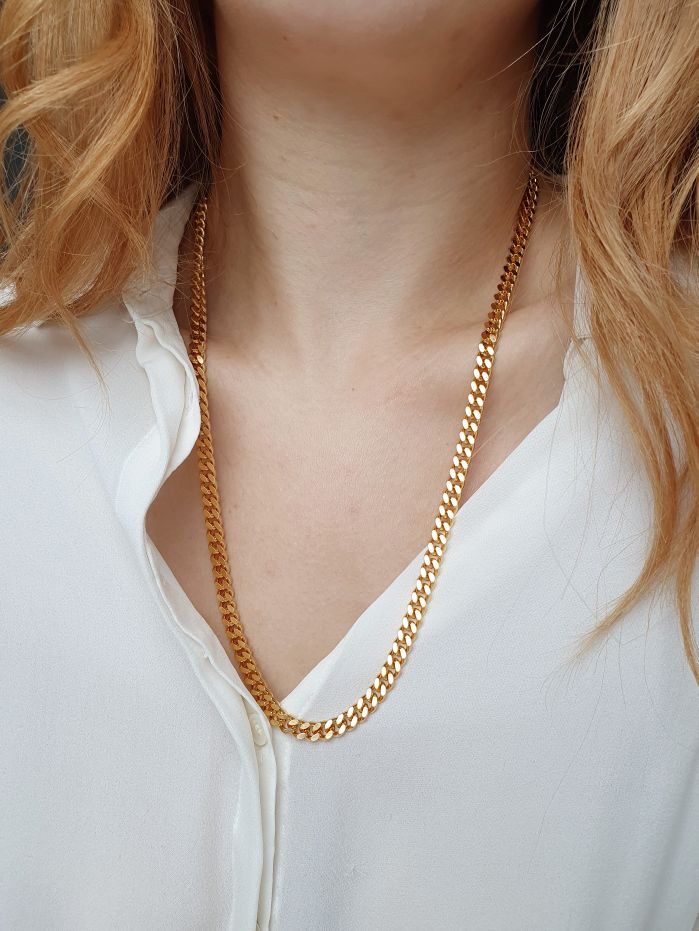 Vintage Gold Plated Curb Chain Necklace - Image 5