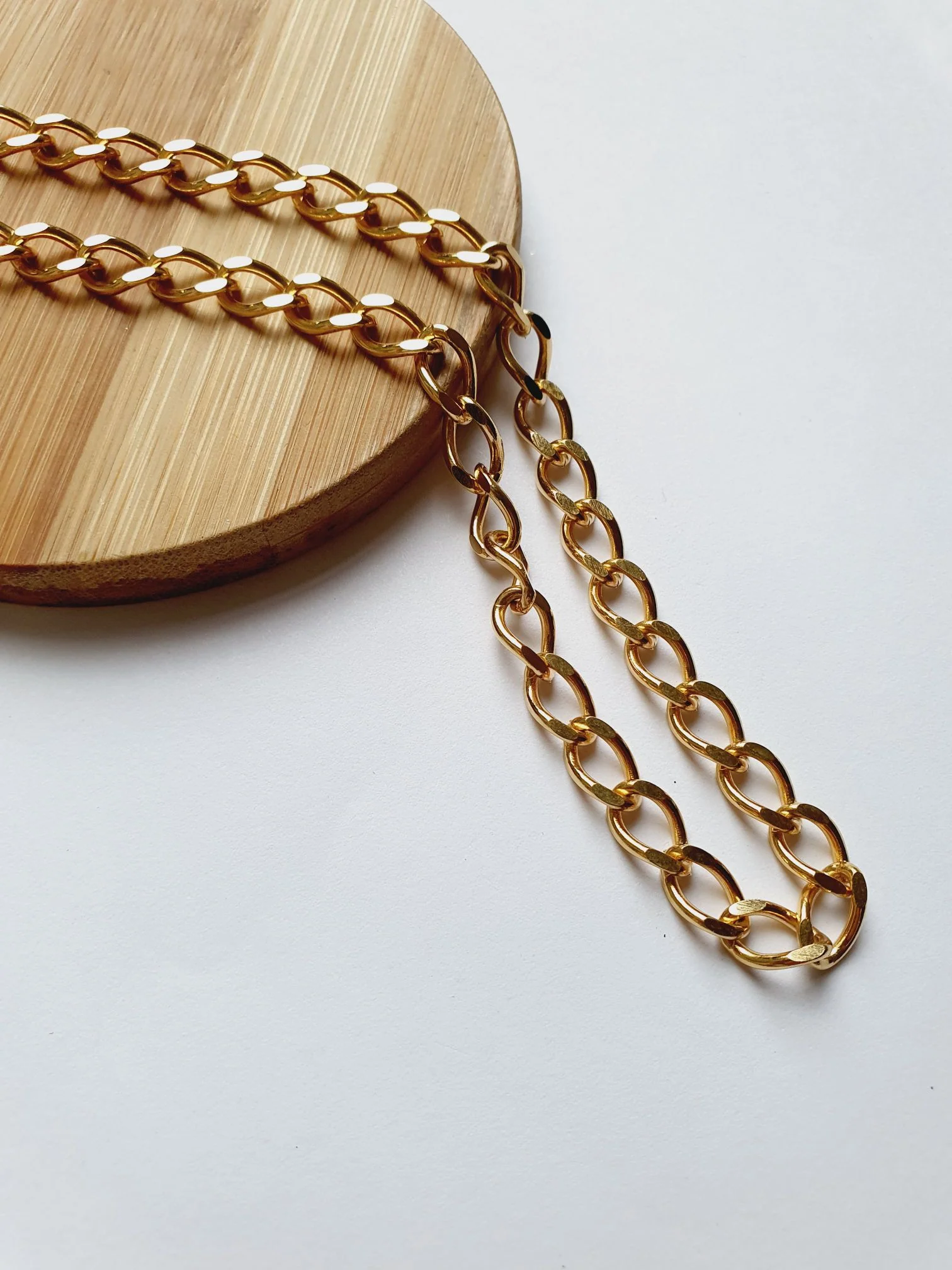 Vintage Gold Plated Curb Chain Necklace - Image 2