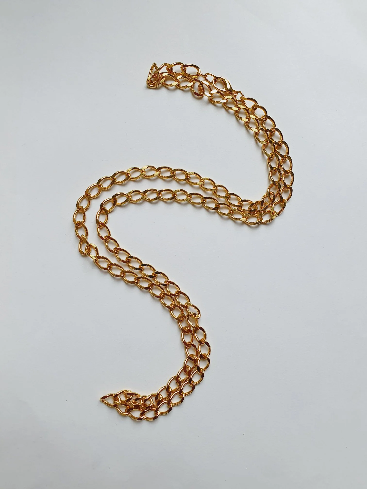 Vintage Gold Plated Curb Chain Necklace - Image 3