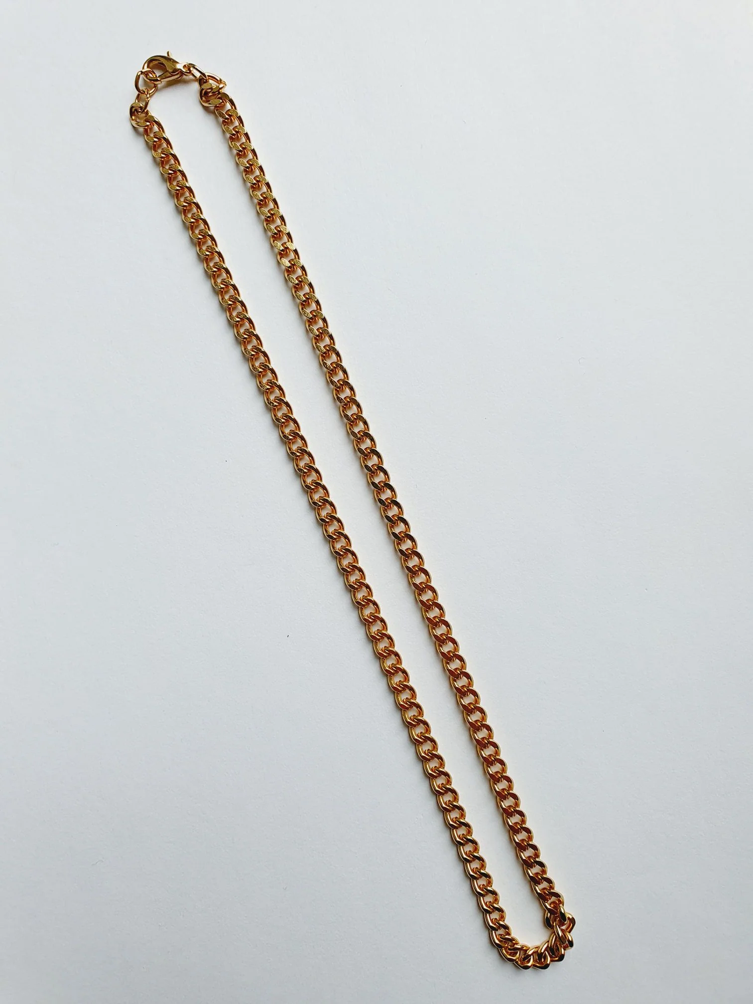 Vintage Gold Plated Curb Chain Necklace - Image 3