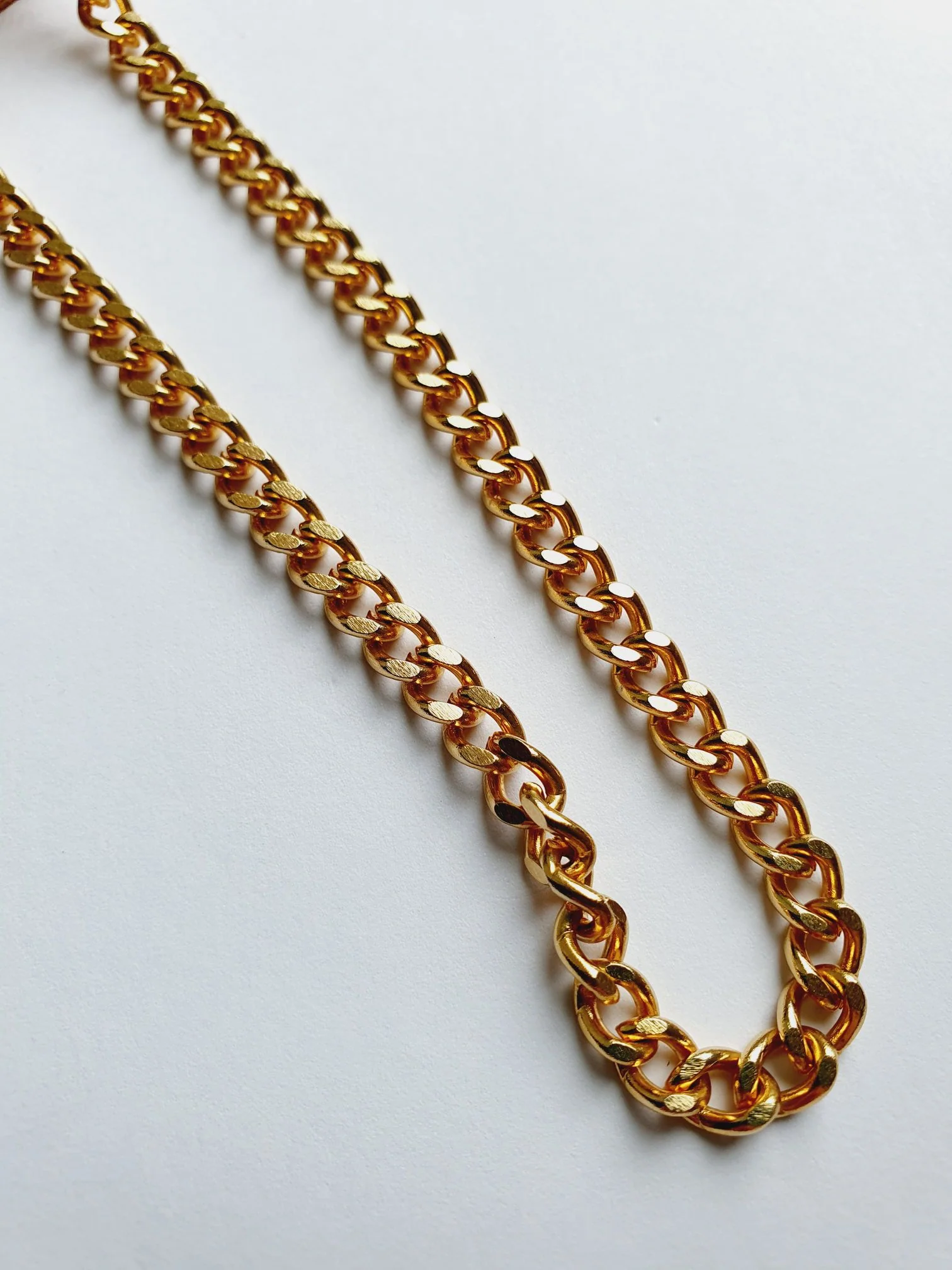 Vintage Gold Plated Curb Chain Necklace - Image 5