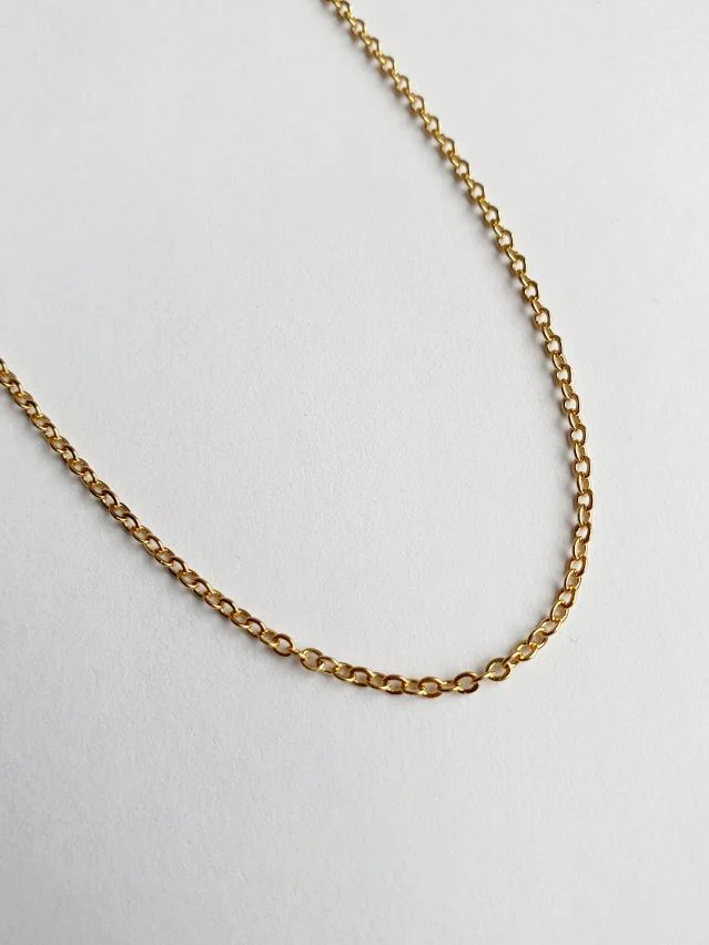 Vintage Gold Plated Dainty Cable Chain Necklace - Image 2
