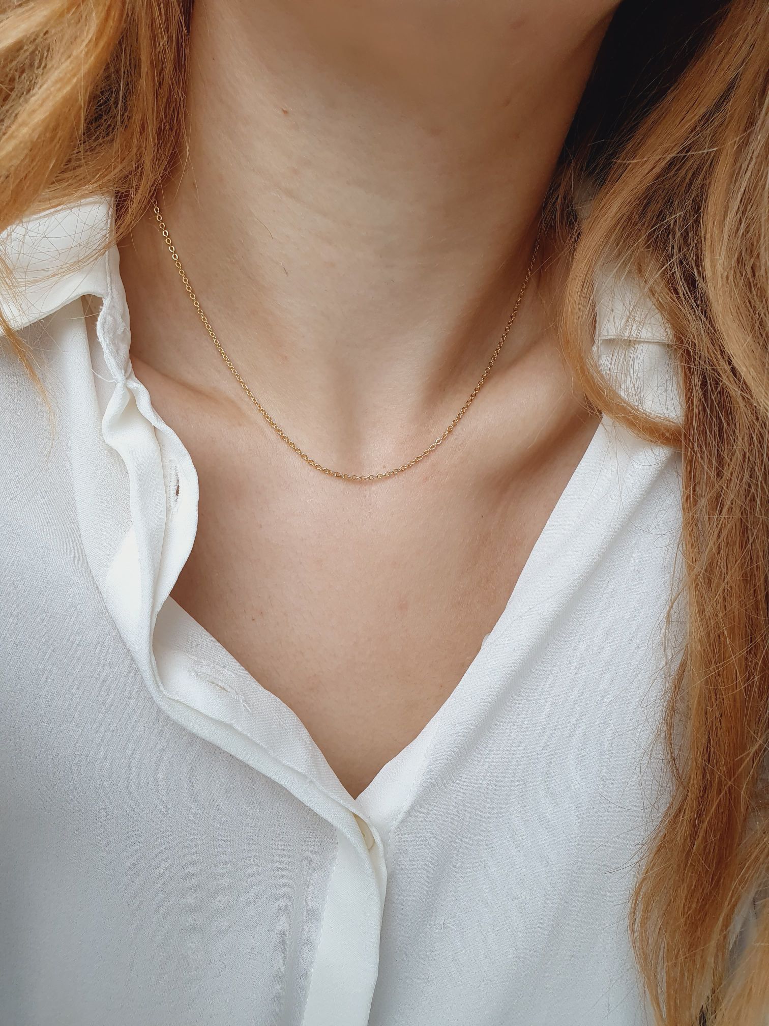 Vintage Gold Plated Dainty Cable Chain Necklace - Image 6