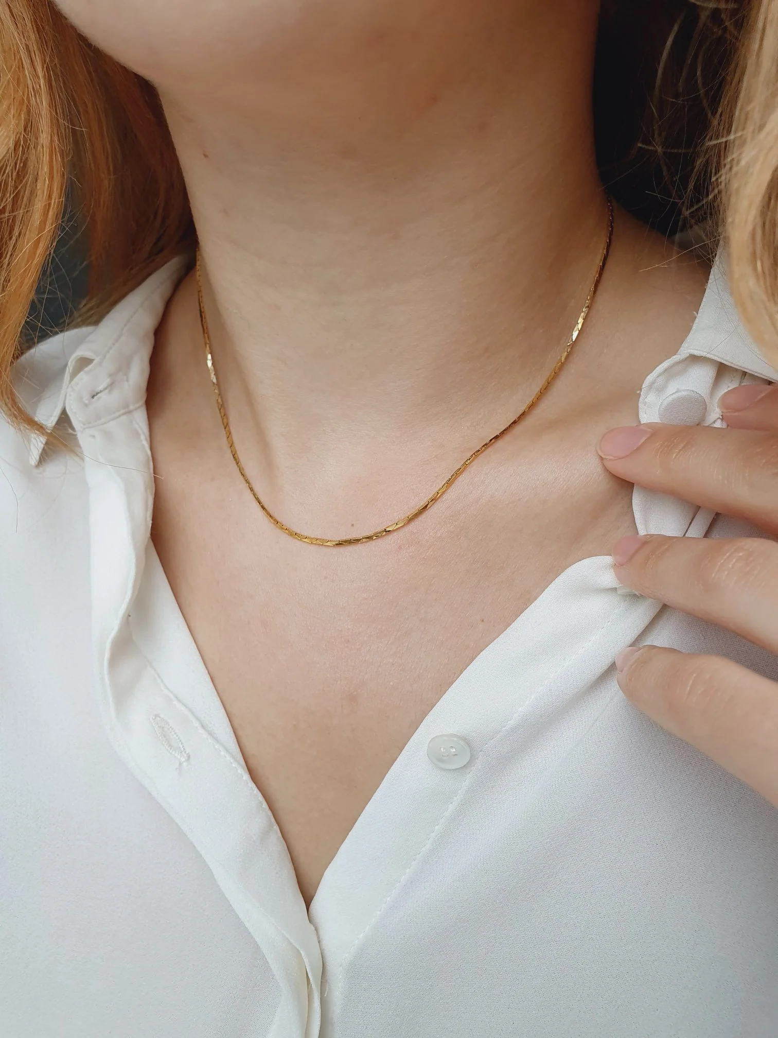 Vintage Gold Plated Dainty Chain Necklace - Image 2