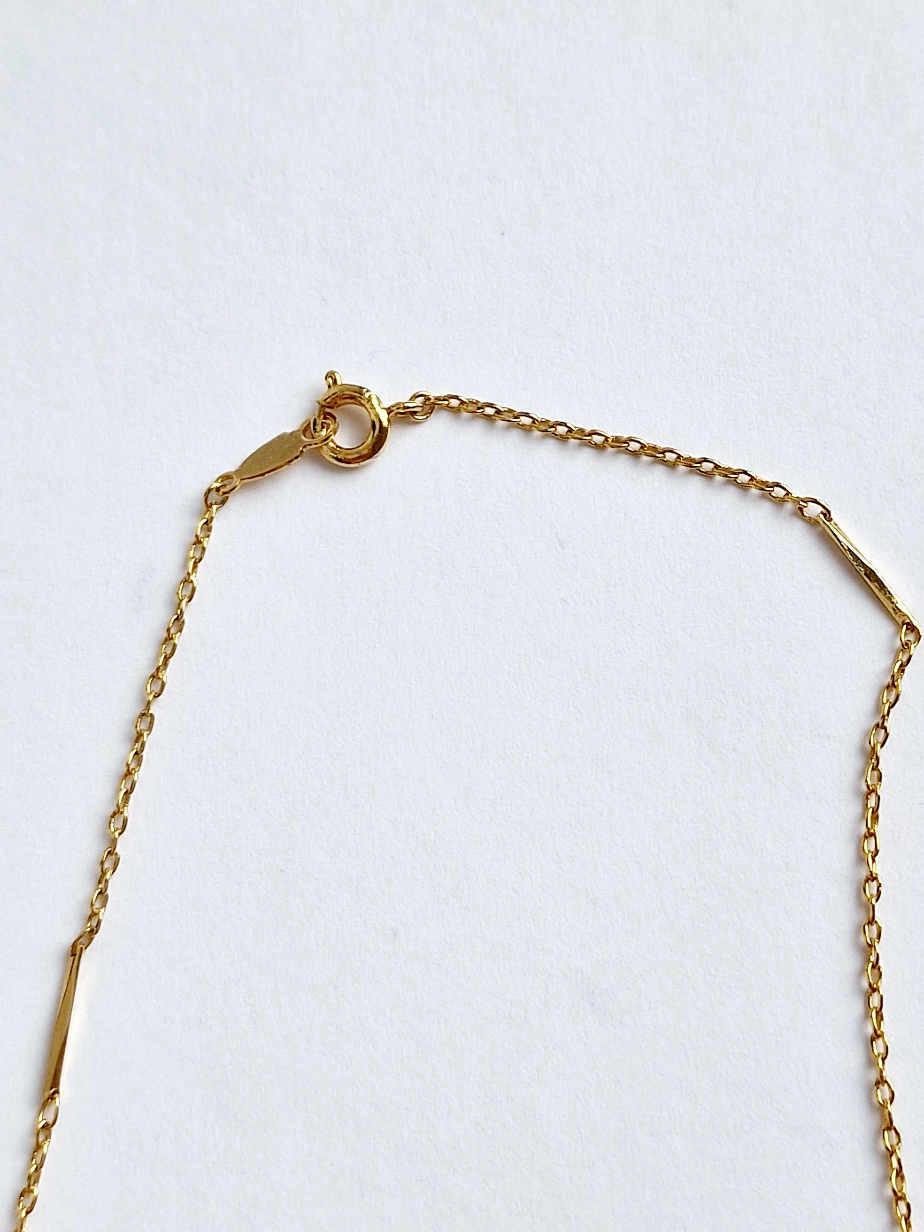 Vintage Gold Plated Dainty Chain Necklace with Bar Links - Image 5