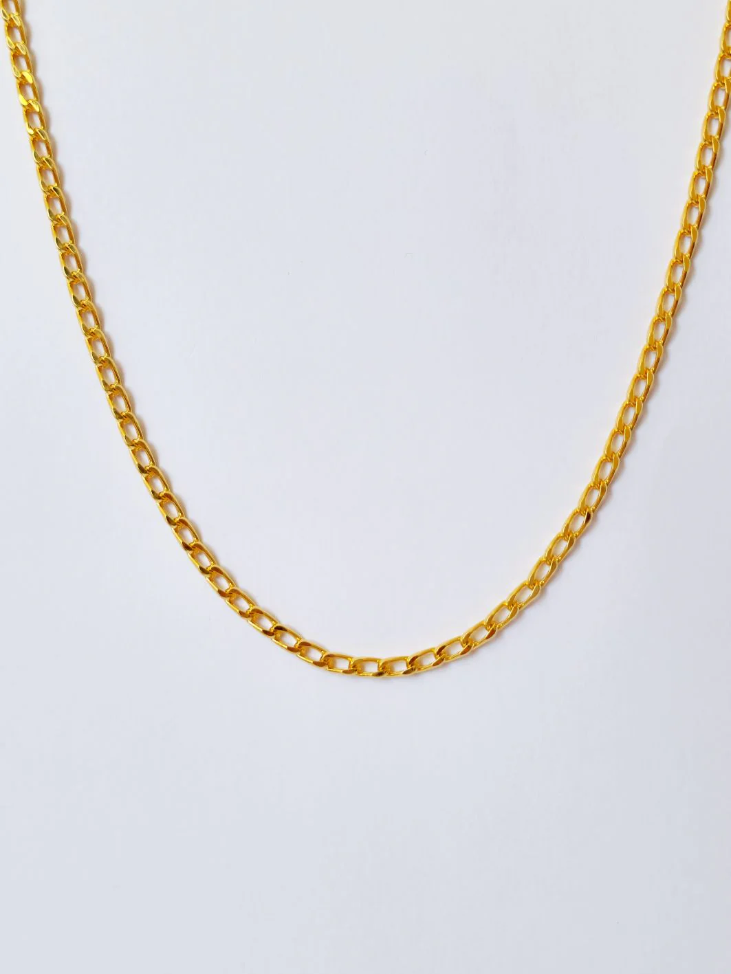 Vintage Gold Plated Dainty Curb Chain Necklace