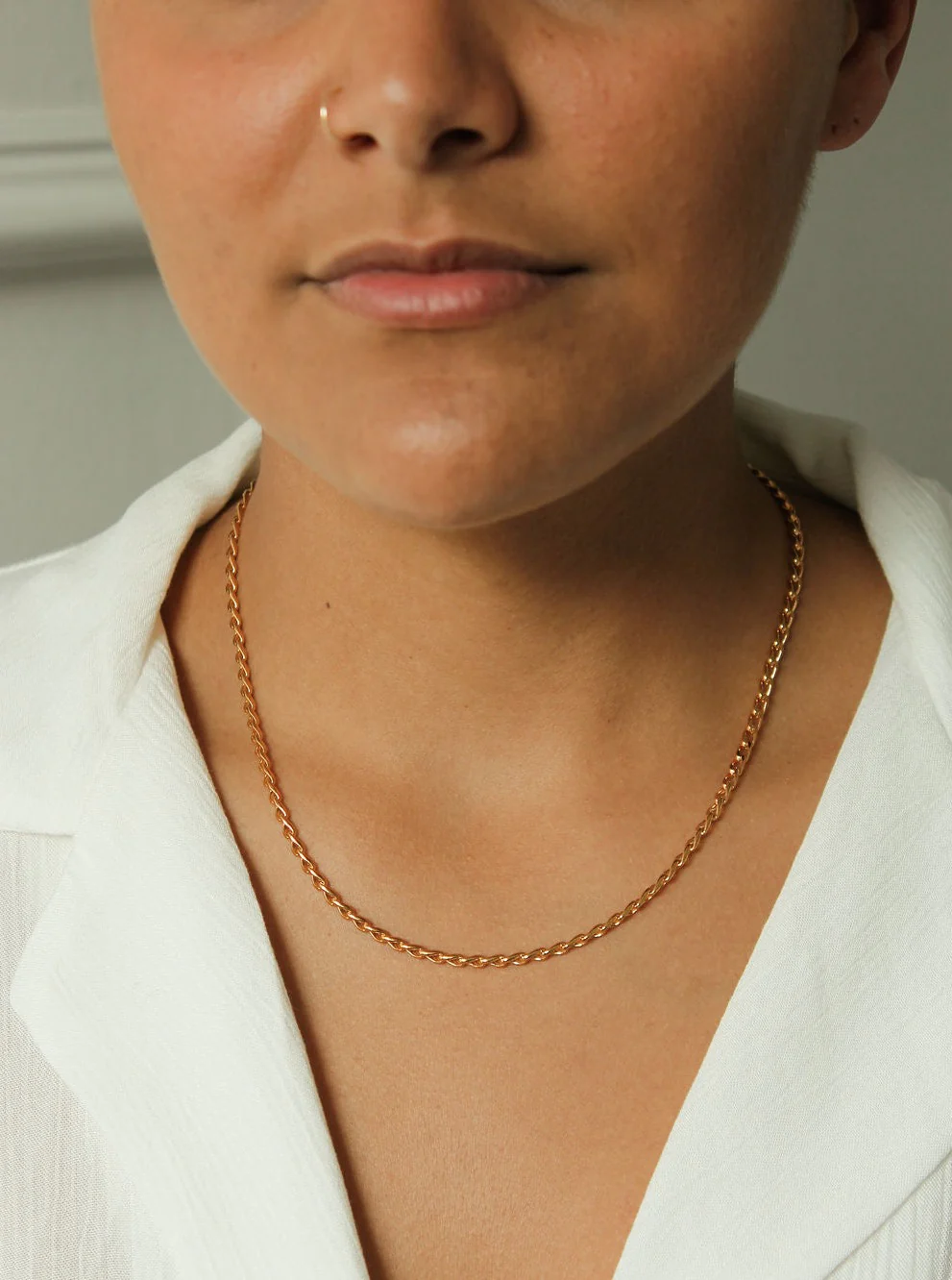 Vintage Gold Plated Dainty Curb Chain Necklace - Image 2