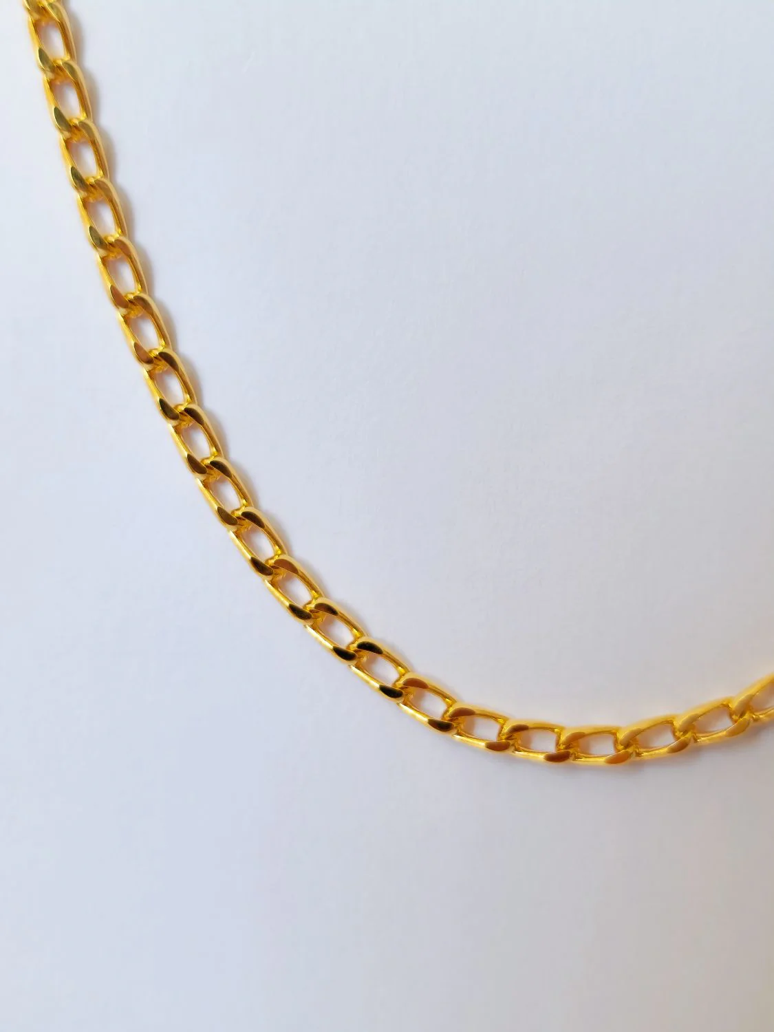 Vintage Gold Plated Dainty Curb Chain Necklace - Image 3