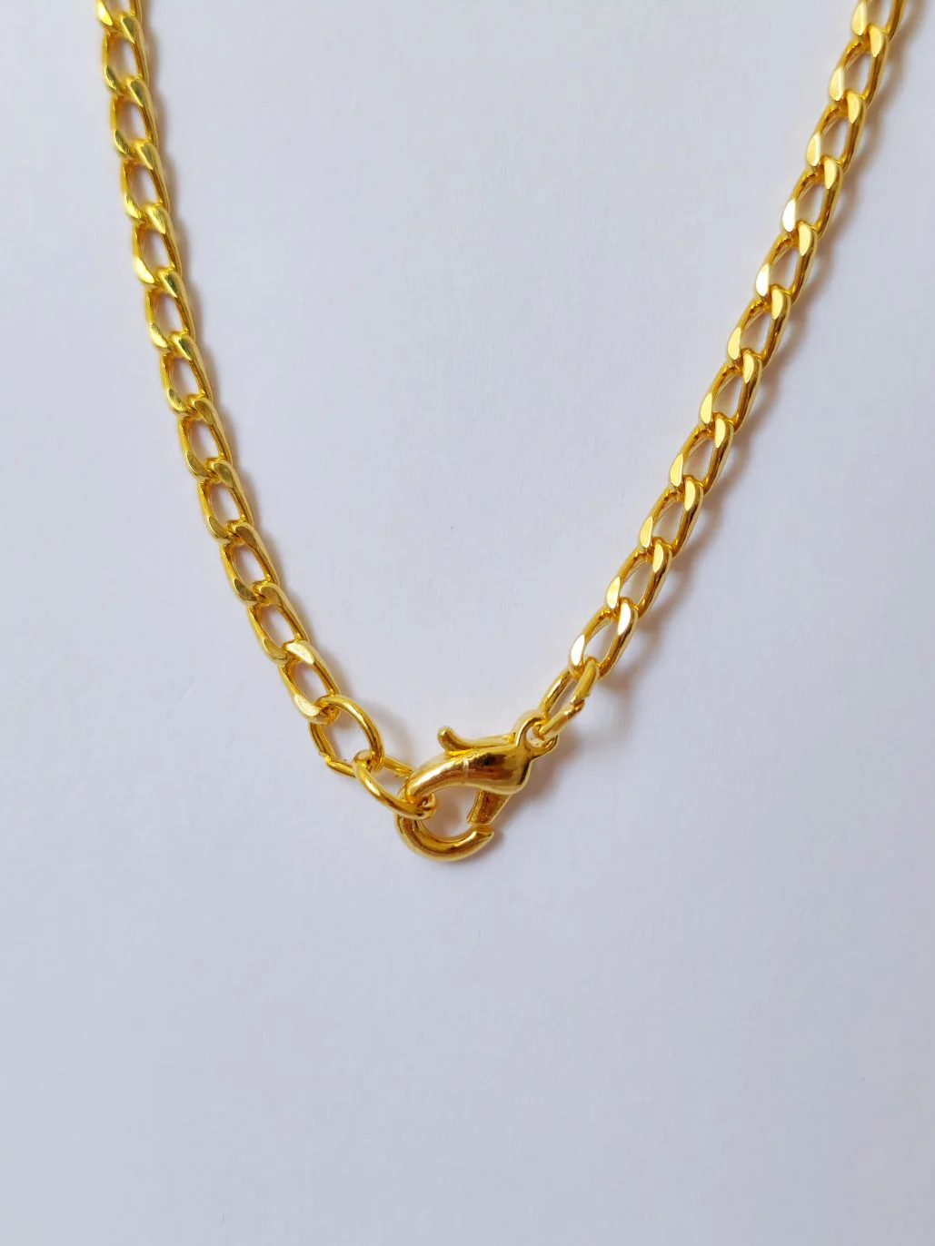 Vintage Gold Plated Dainty Curb Chain Necklace - Image 4