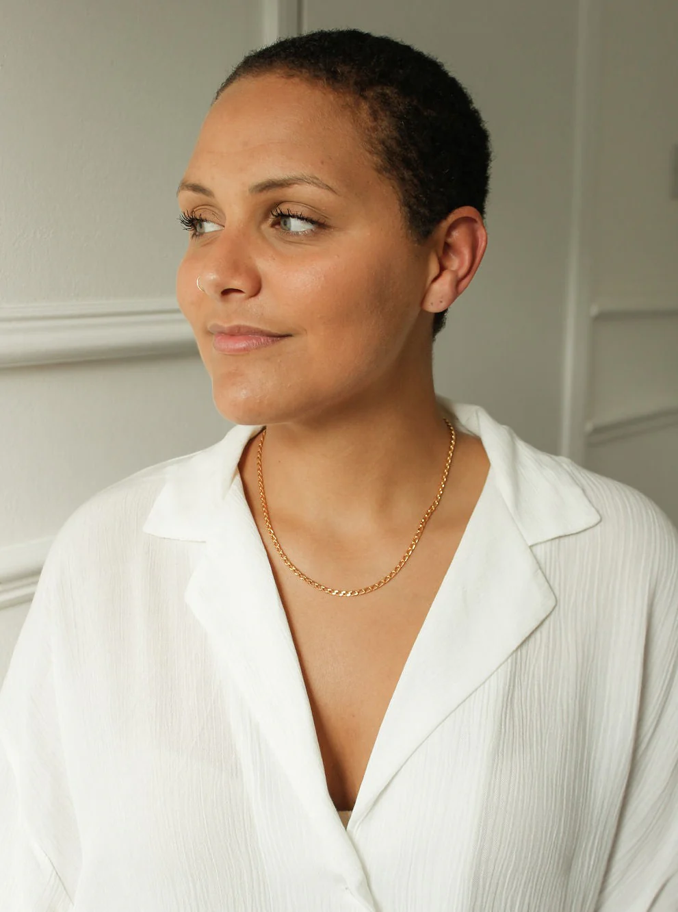 Vintage Gold Plated Dainty Curb Chain Necklace - Image 5