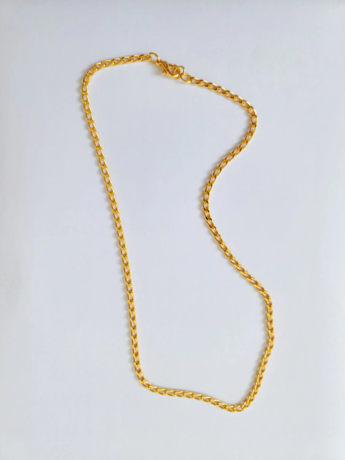 Vintage Gold Plated Dainty Curb Chain Necklace - Image 6