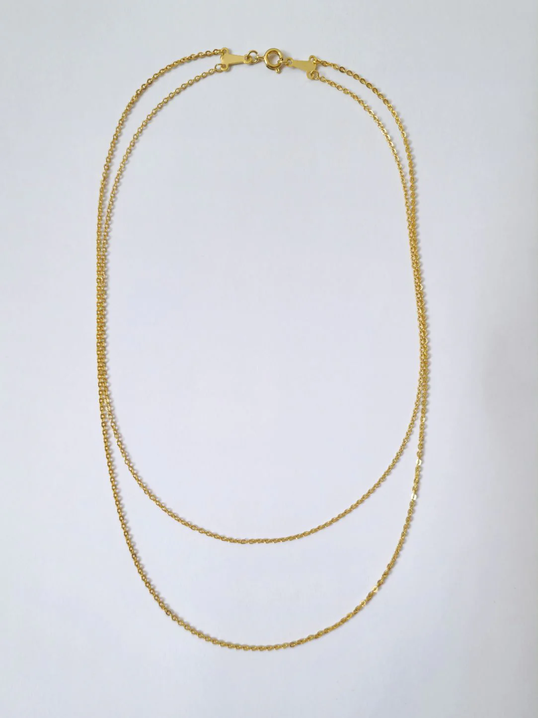 Vintage Gold Plated Dainty Layered Cable Chain Necklace - Image 3