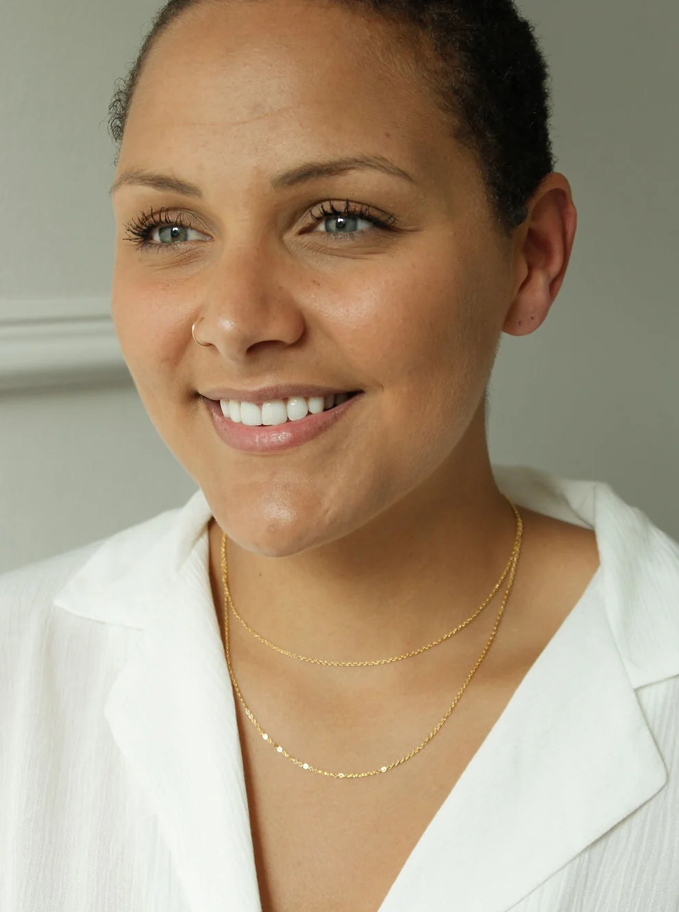 Vintage Gold Plated Dainty Layered Cable Chain Necklace - Image 4