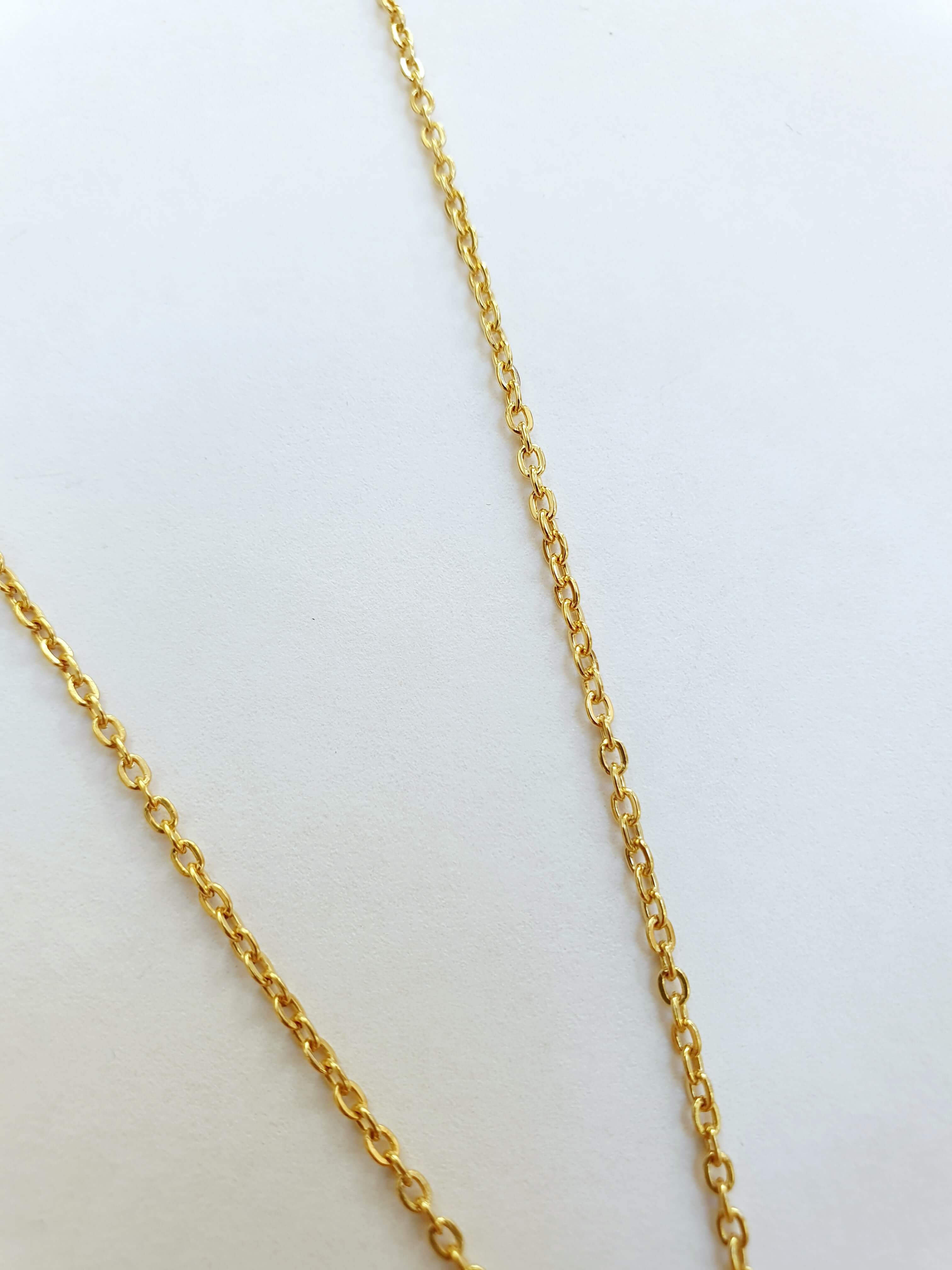 Vintage Gold Plated Fine Chain Necklace with Flower Charm - Image 4