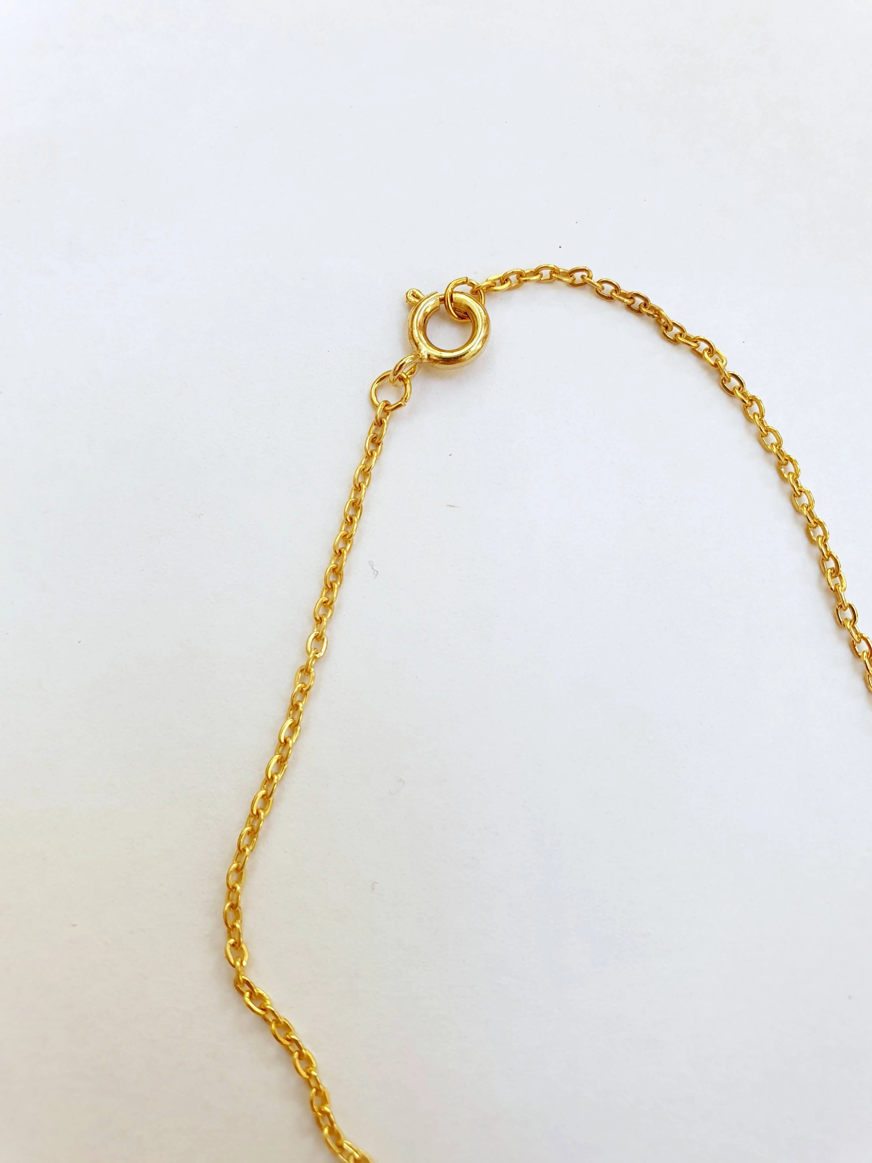 Vintage Gold Plated Fine Chain Necklace with Flower Charm - Image 5