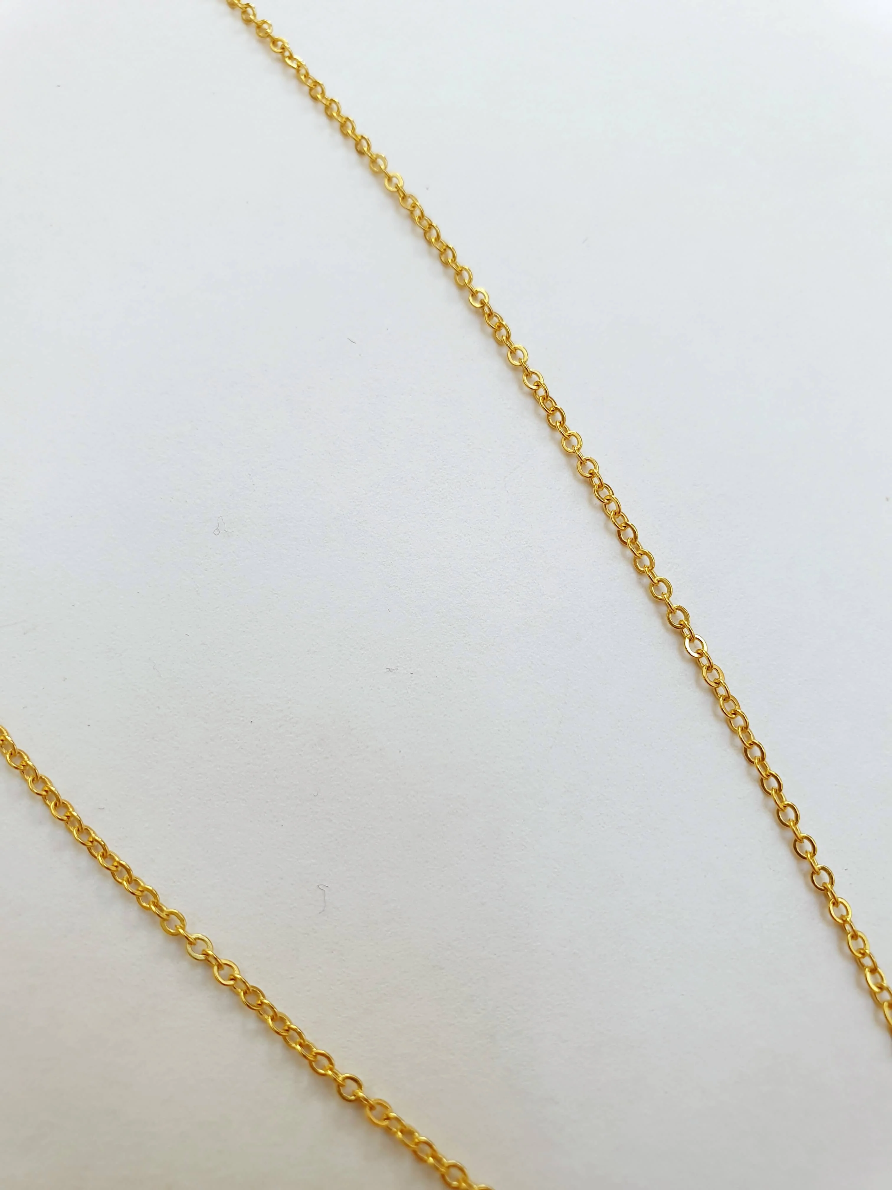 Vintage Gold Plated Fine Chain Necklace with Pearl & Crystal Charm - Image 8