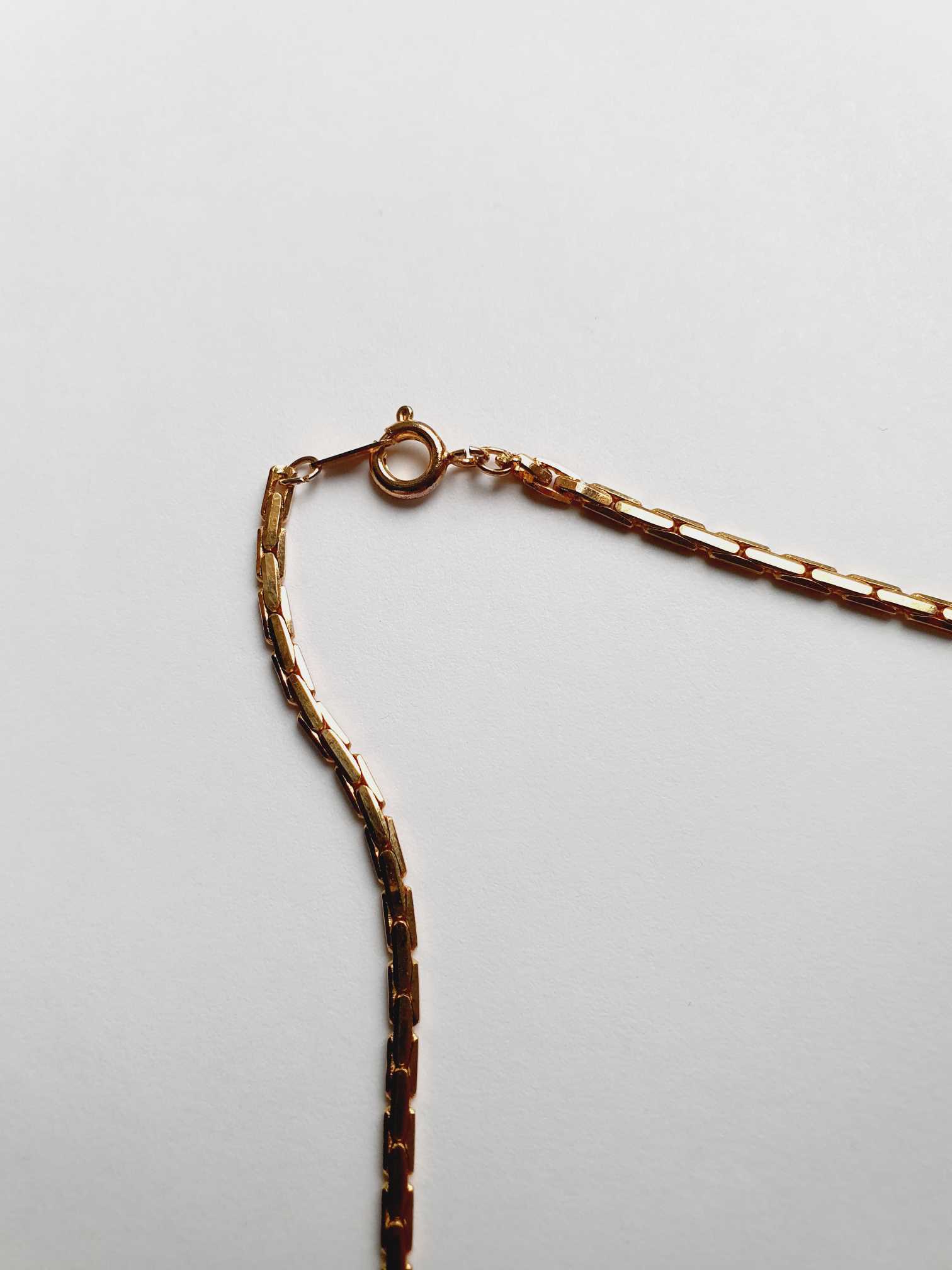 Vintage Gold Plated Flat Chain Necklace - Image 3