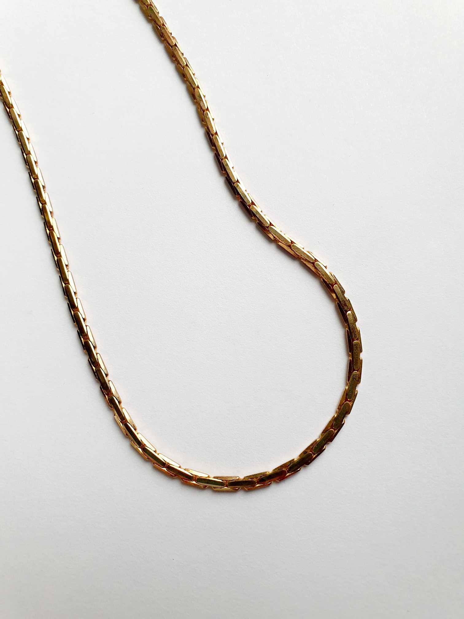 Vintage Gold Plated Flat Chain Necklace - Image 5