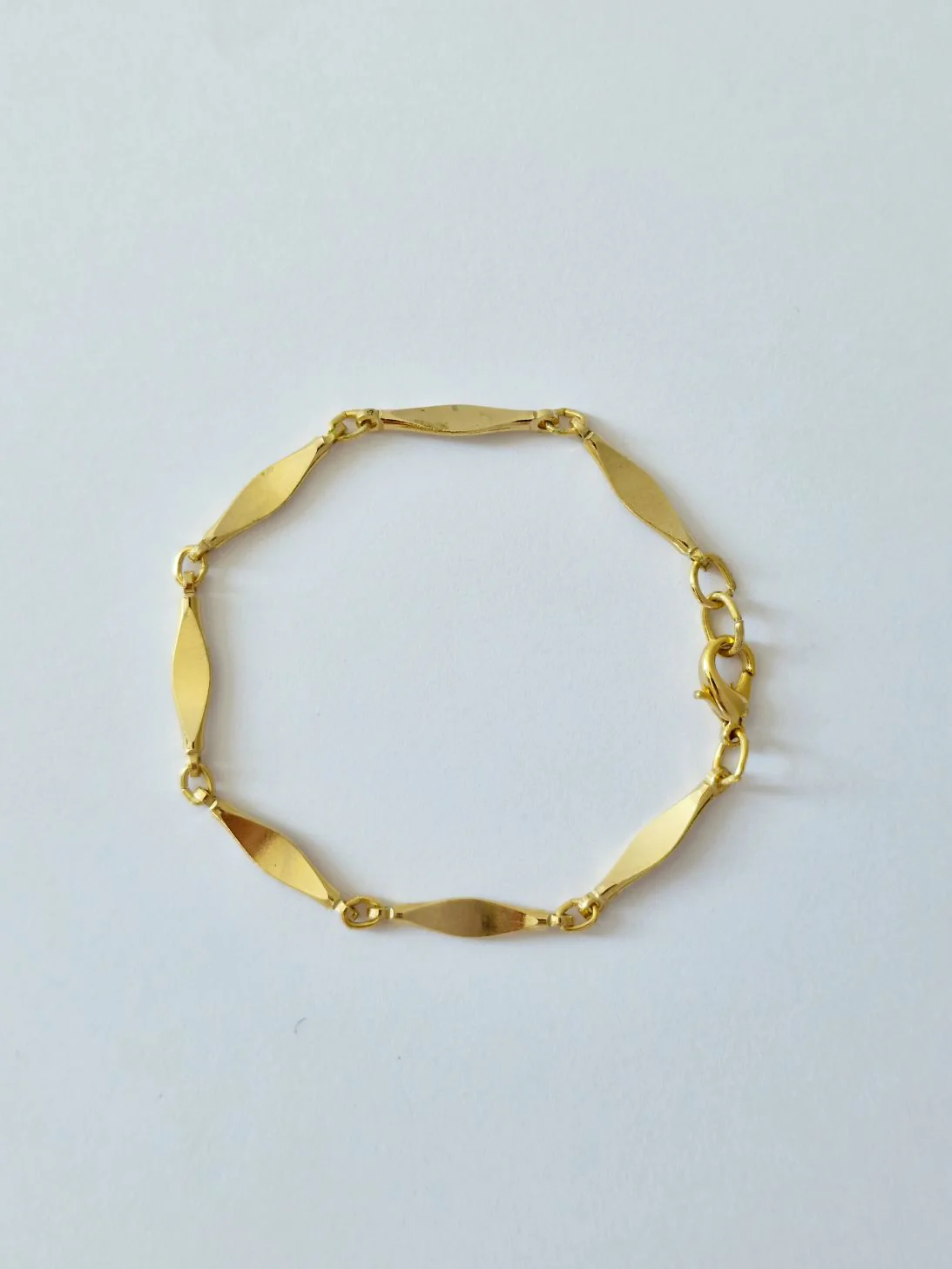 Vintage Gold Plated Flat Link Chain Bracelet - Image 3