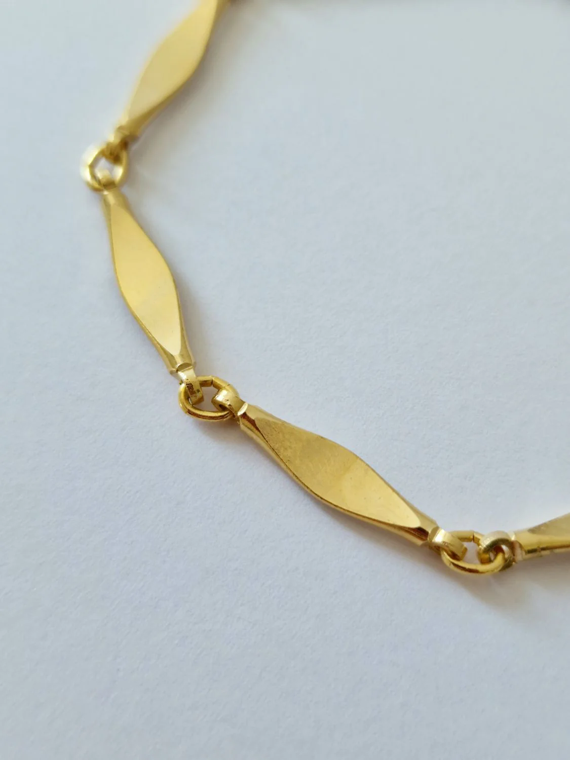 Vintage Gold Plated Flat Link Chain Bracelet - Image 4