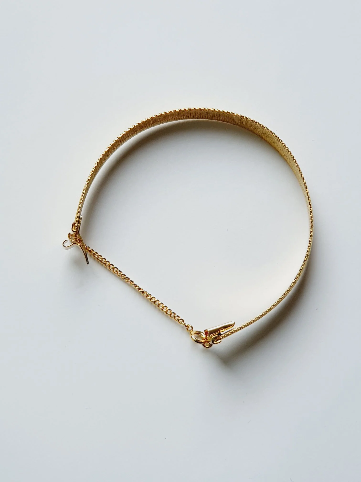 Vintage Gold Plated Flat Mesh Bracelet - Image 5