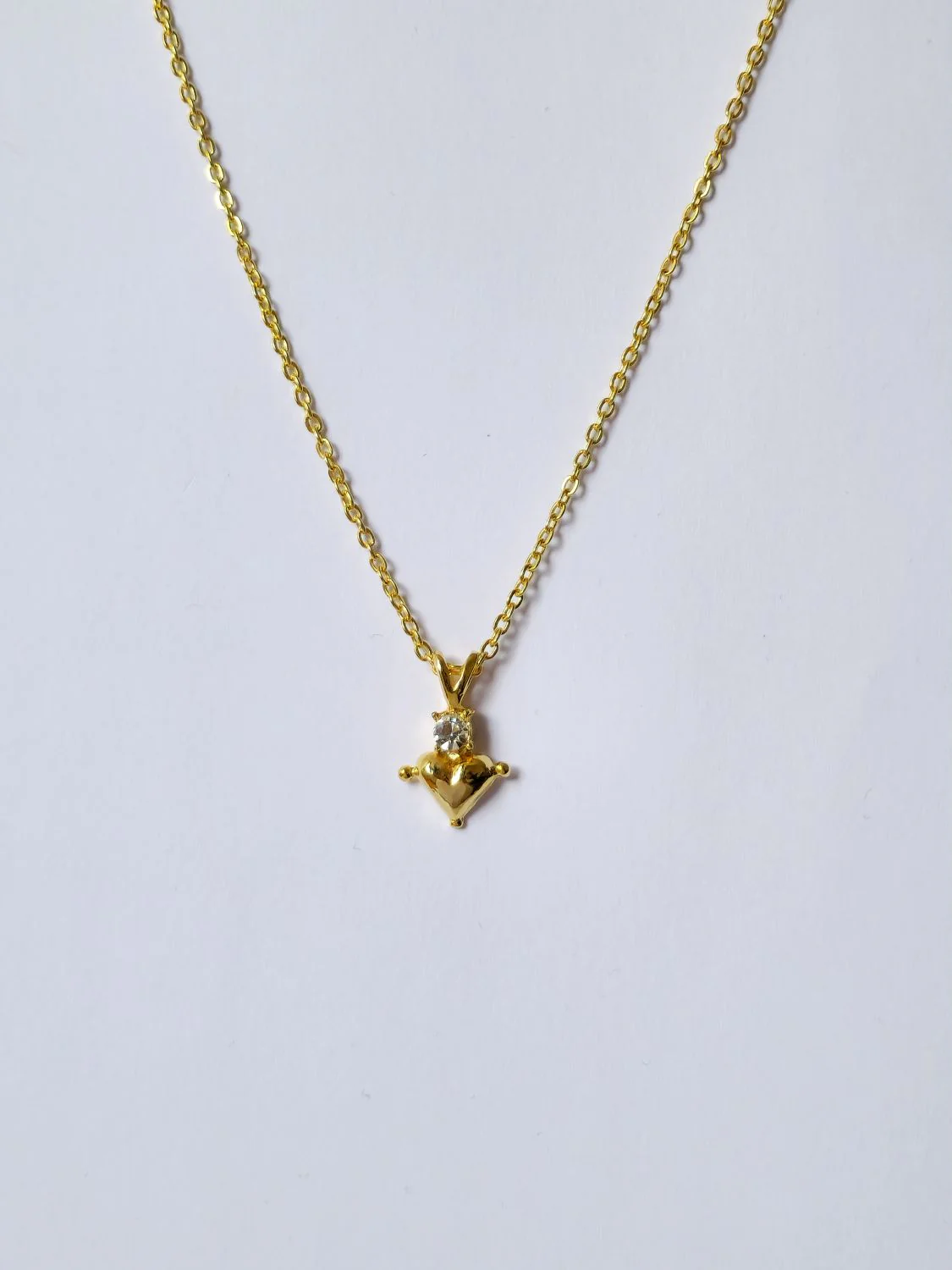 Vintage Gold Plated Heart Charm Necklace and Earring Set - Image 6