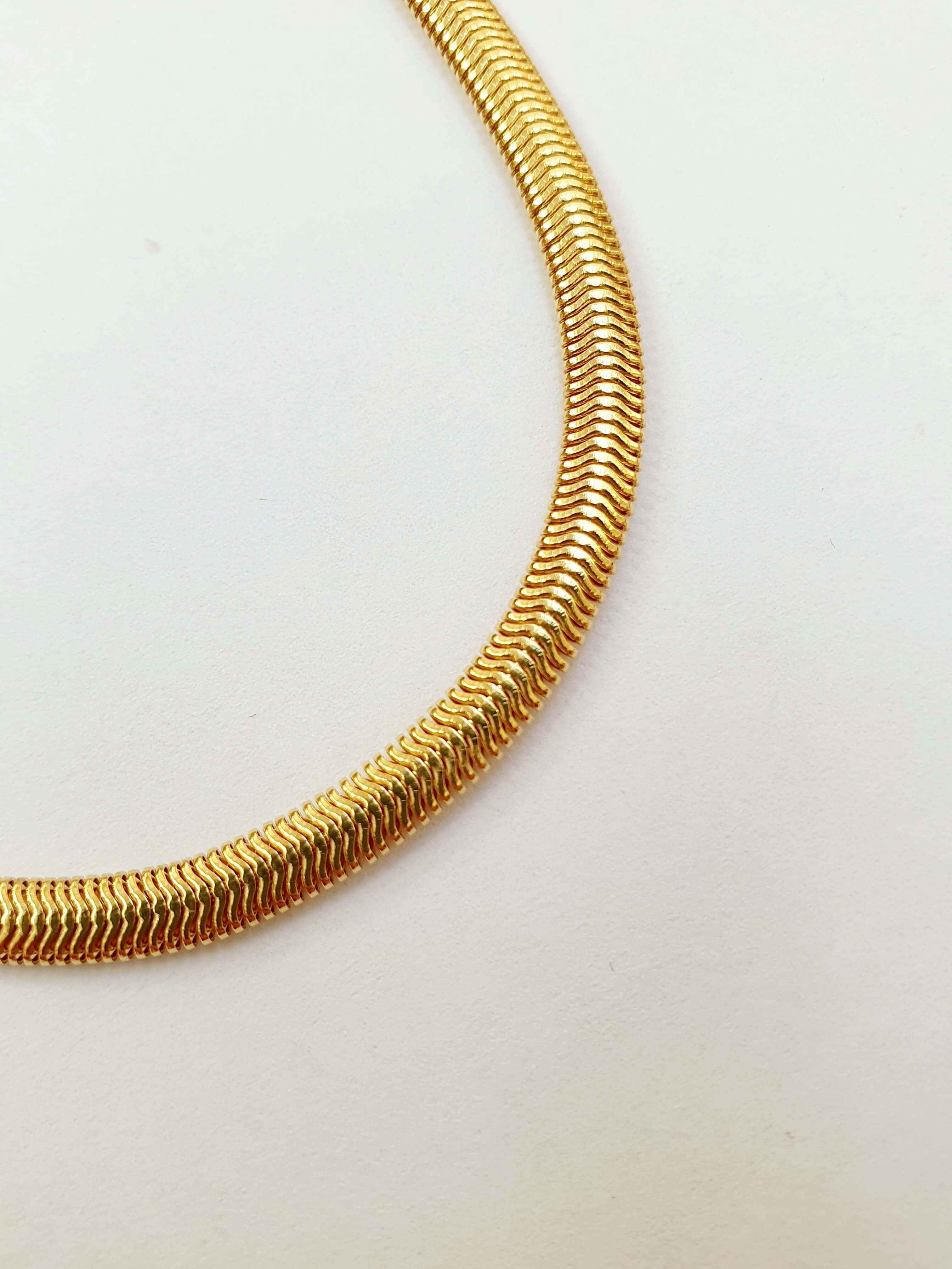 Vintage Gold Plated Herringbone Chain Bracelet - Image 3