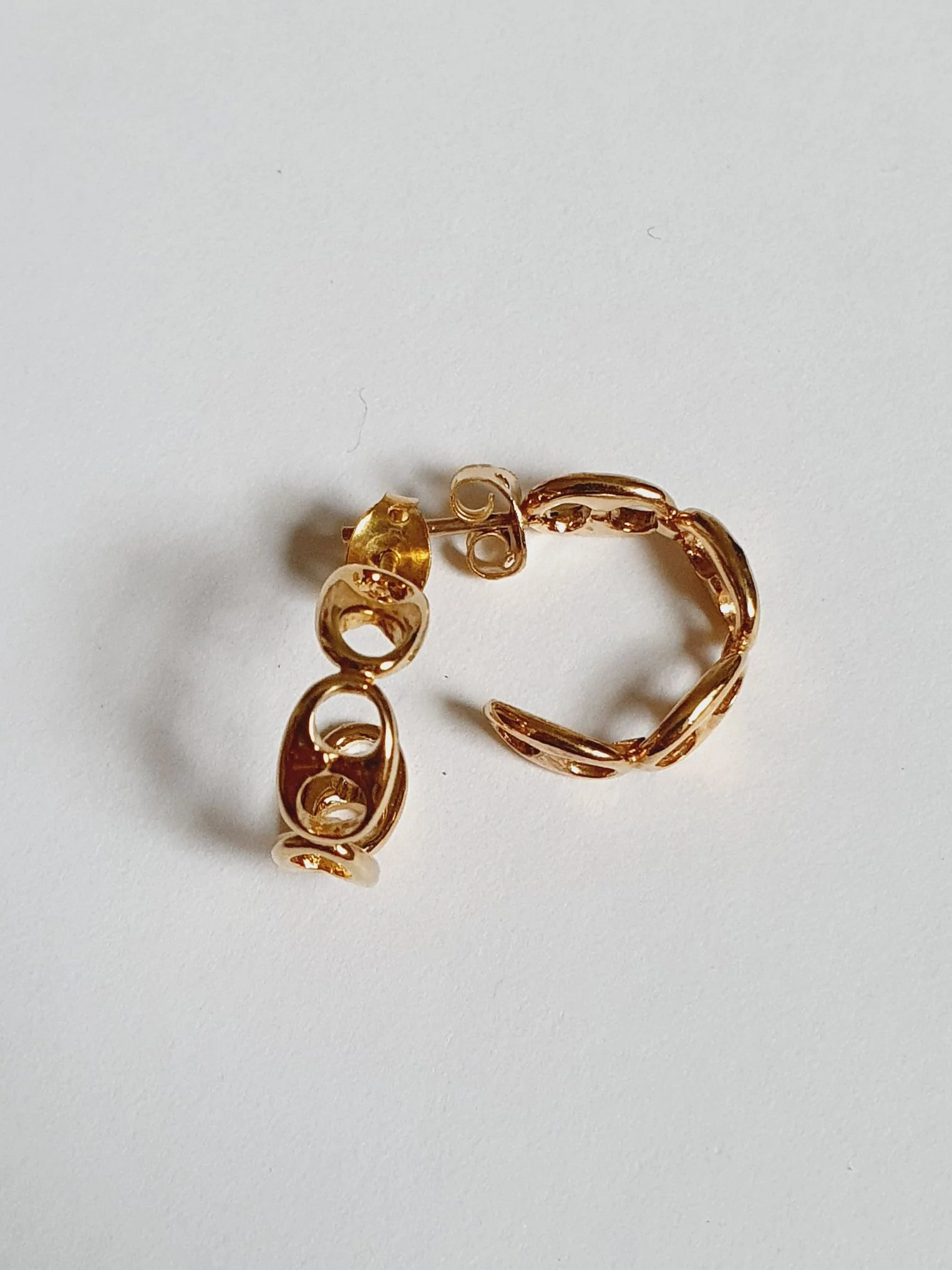 Vintage Gold Plated Hoop Earrings - Image 3