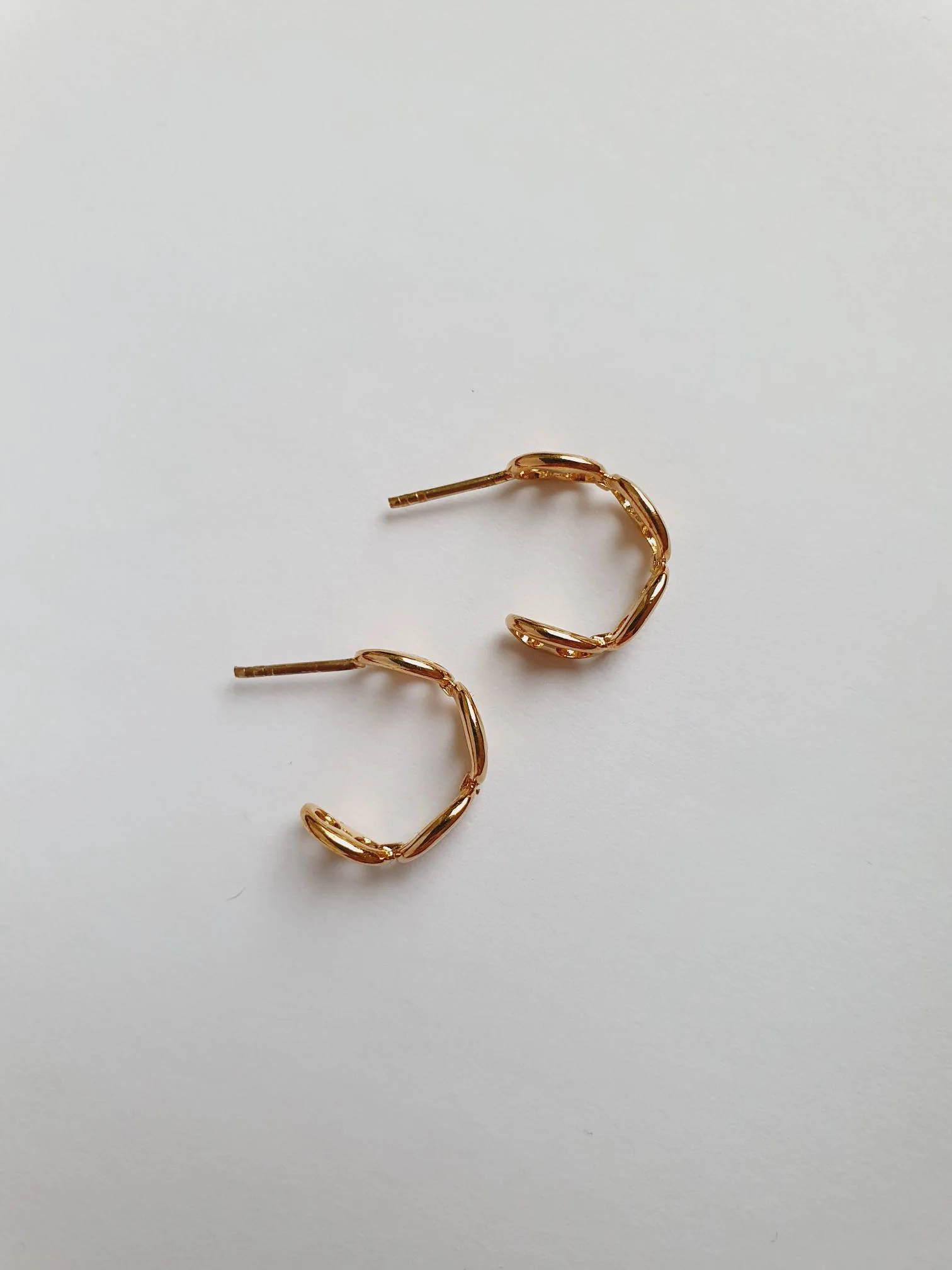 Vintage Gold Plated Hoop Earrings - Image 4