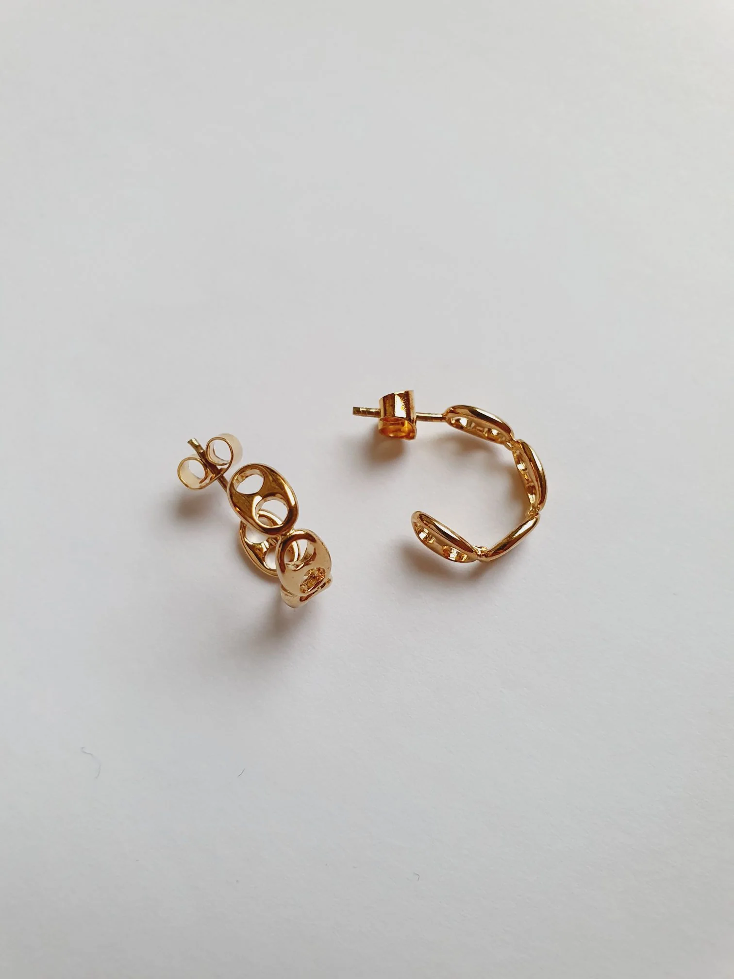 Vintage Gold Plated Hoop Earrings - Image 5