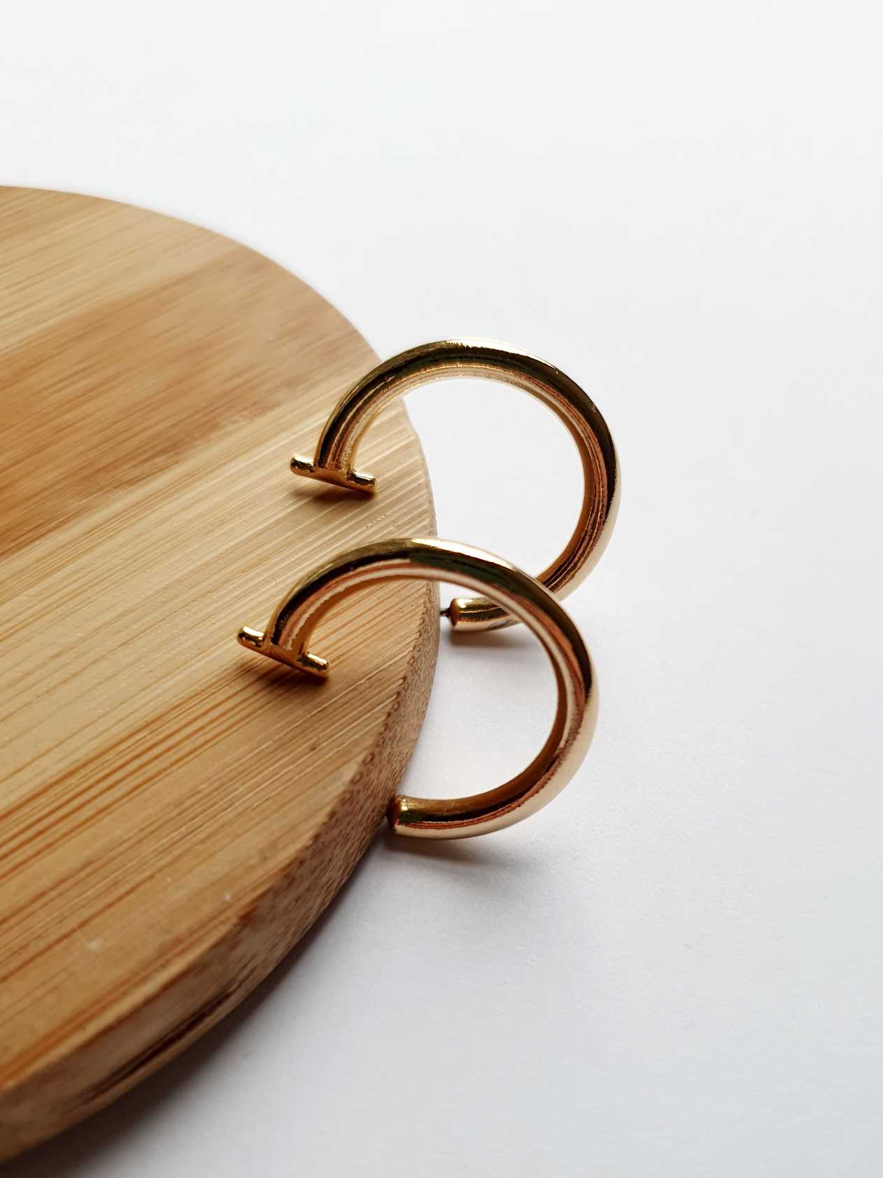 Vintage Gold Plated Hoop Earrings - Image 3