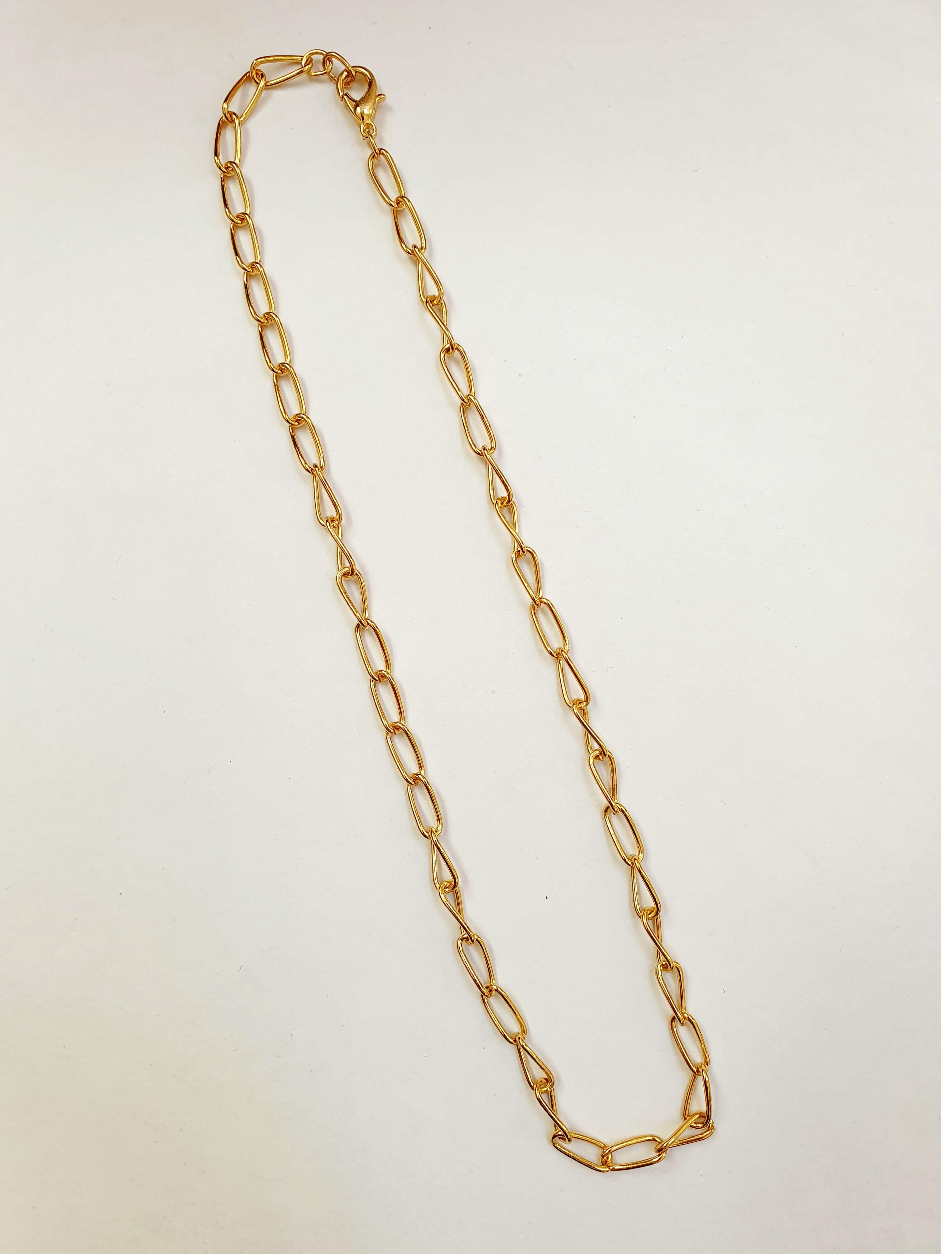 Vintage Gold Plated Long Link Chain Necklace - Image 3