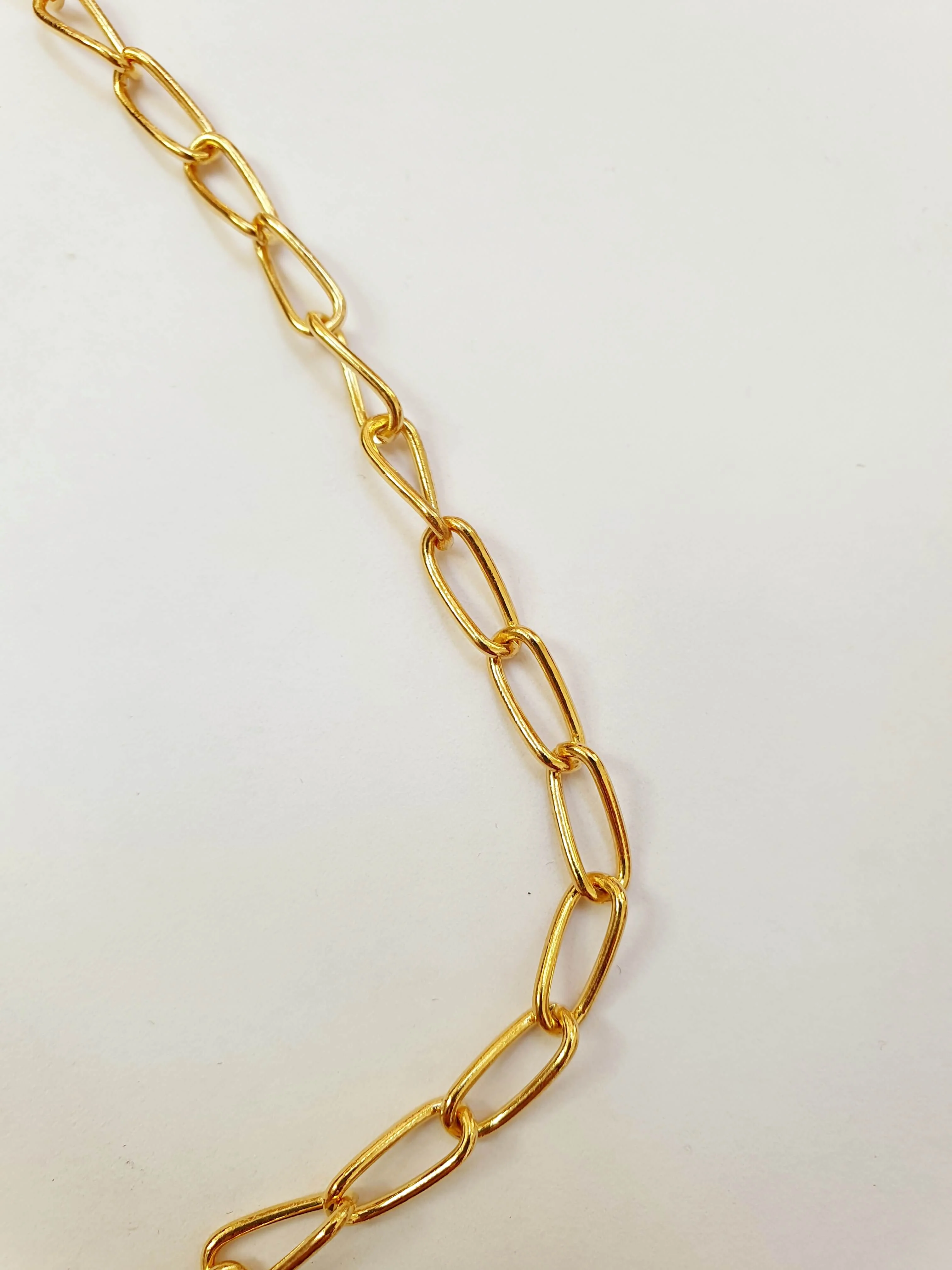 Vintage Gold Plated Long Link Chain Necklace - Image 4